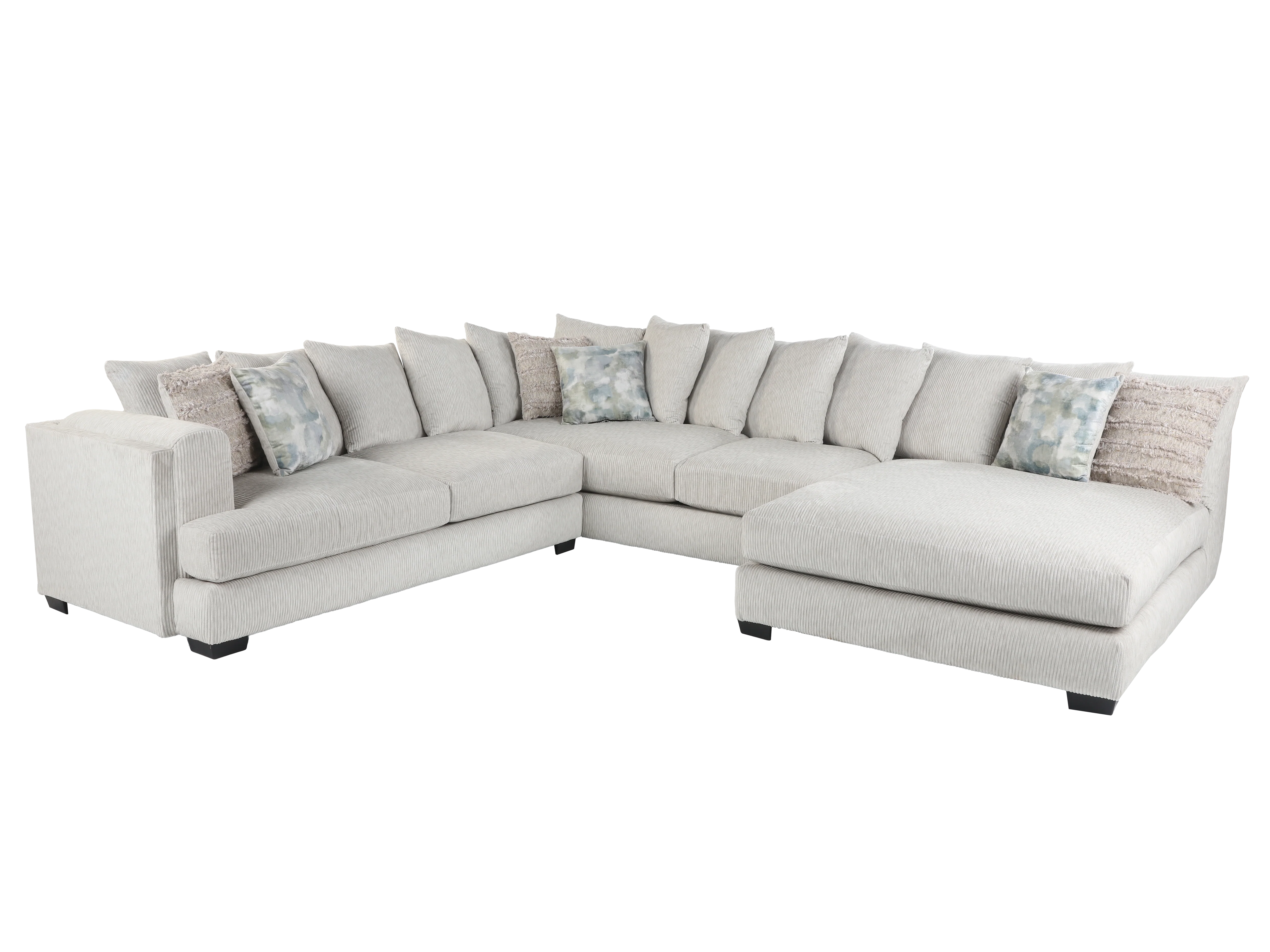 Cashmere Beige 3-Piece Modern U-Shaped Sectional Sofa