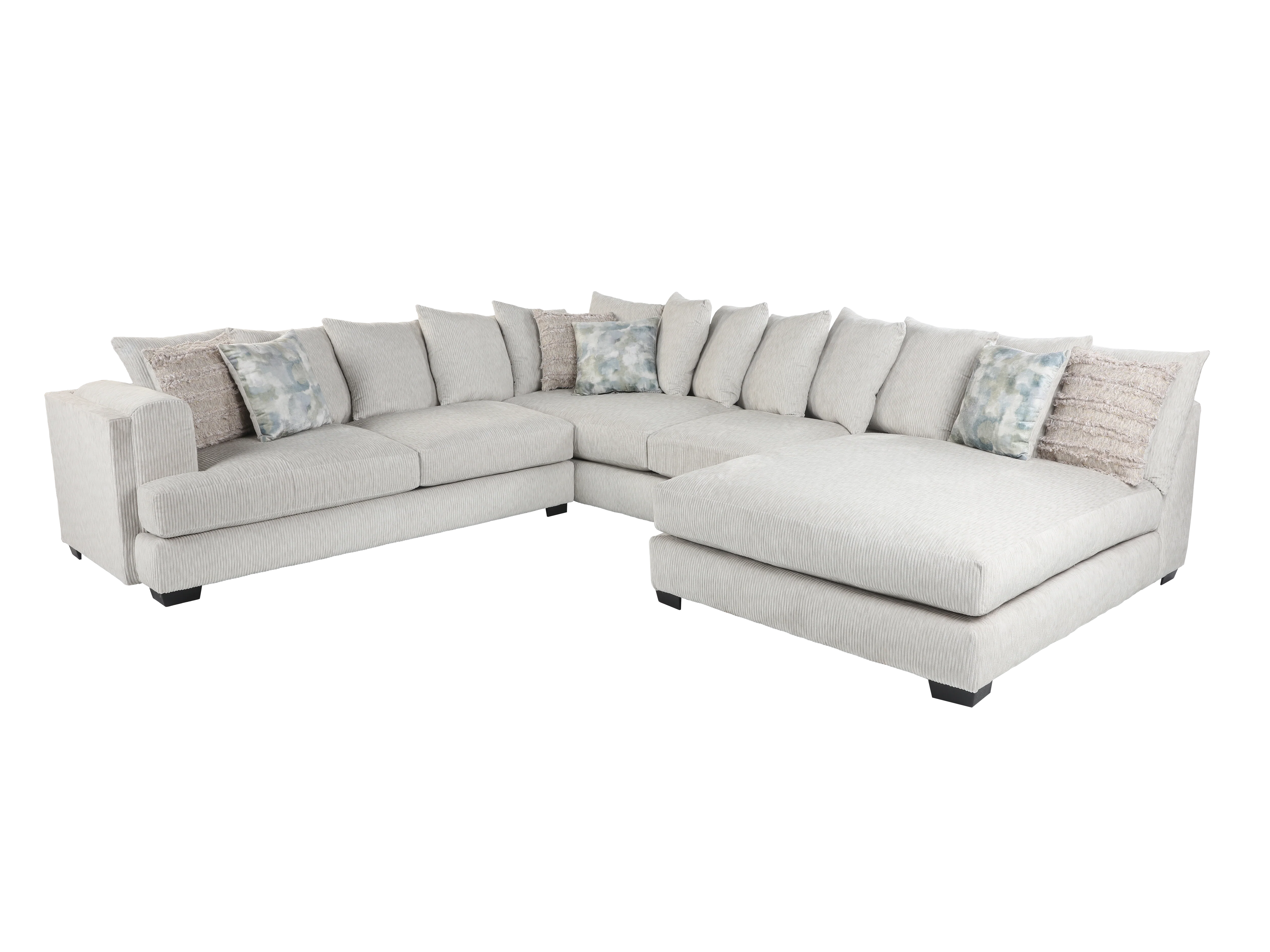 Cashmere Beige 3-Piece Modern U-Shaped Sectional Sofa