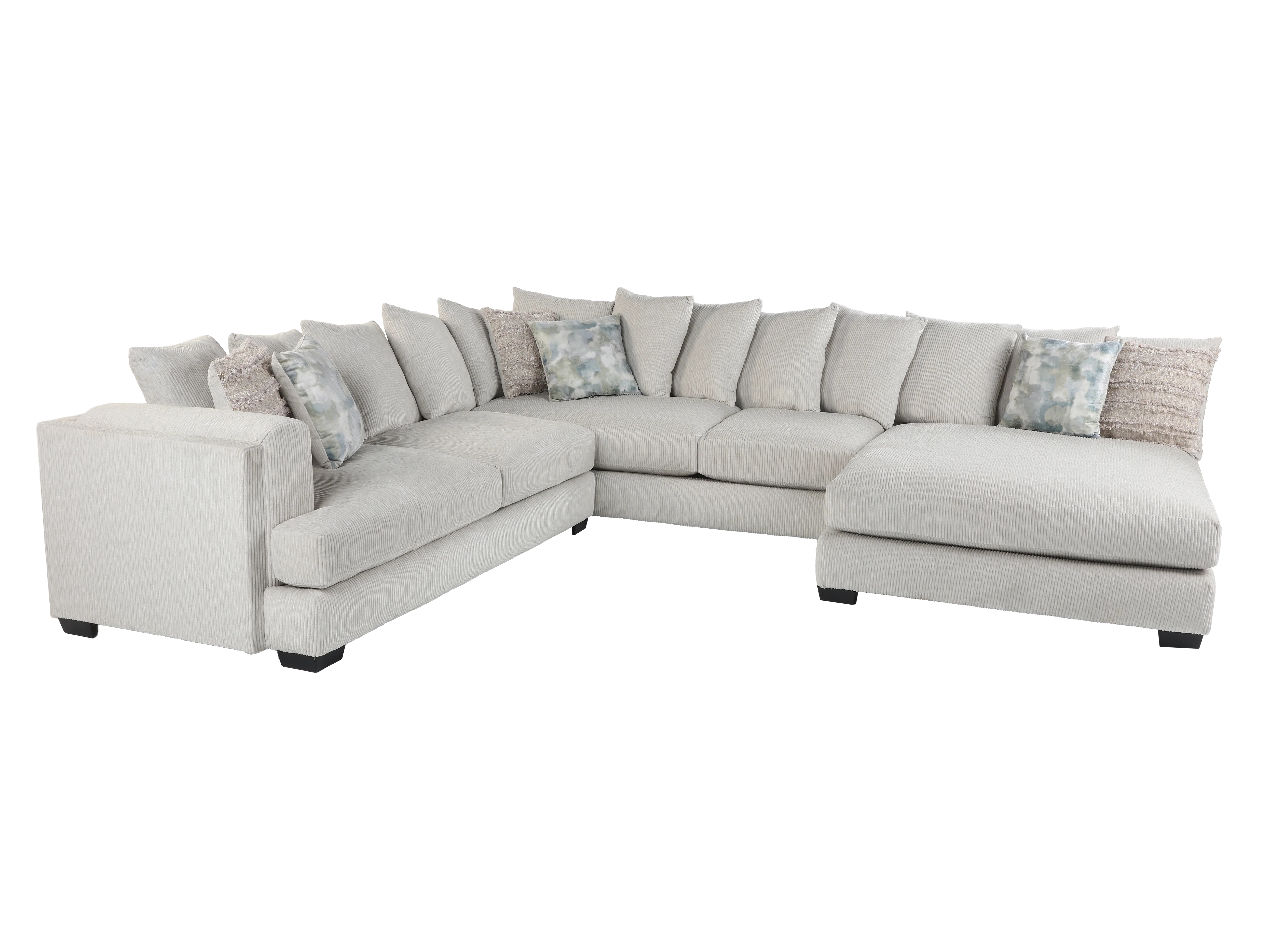 Cashmere Beige 3-Piece Modern U-Shaped Sectional Sofa