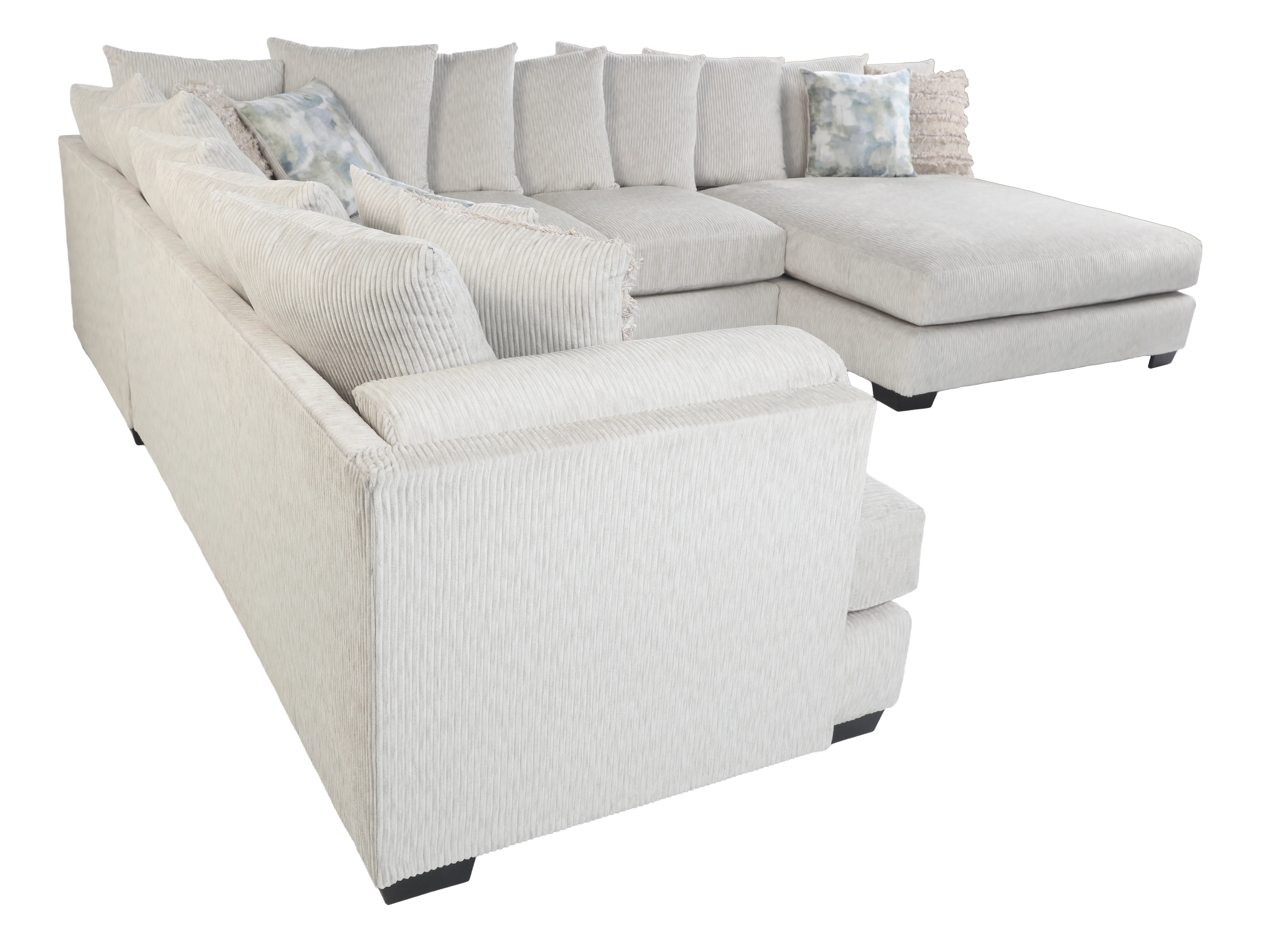 Cashmere Beige 3-Piece Modern U-Shaped Sectional Sofa