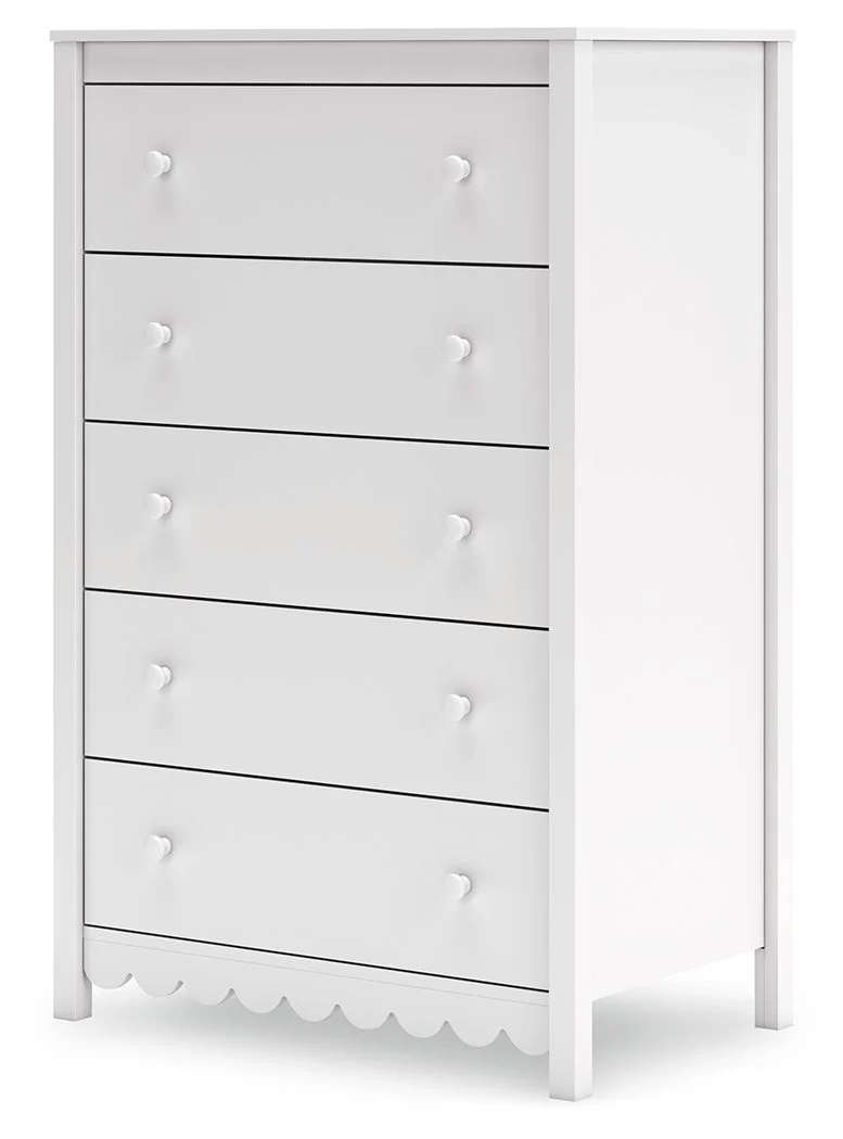 204-hallityn-five-drawer-chest-white-11.webp Hallityn - Five Drawer Chest - White