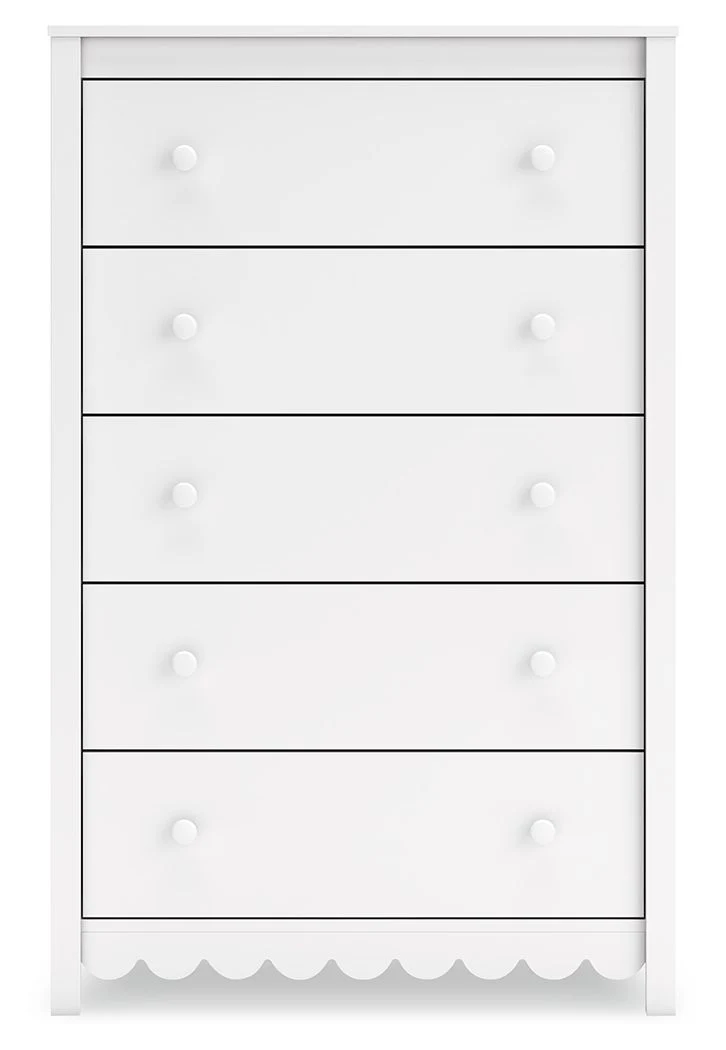 204-hallityn-five-drawer-chest-white-2.webp Hallityn - Five Drawer Chest - White