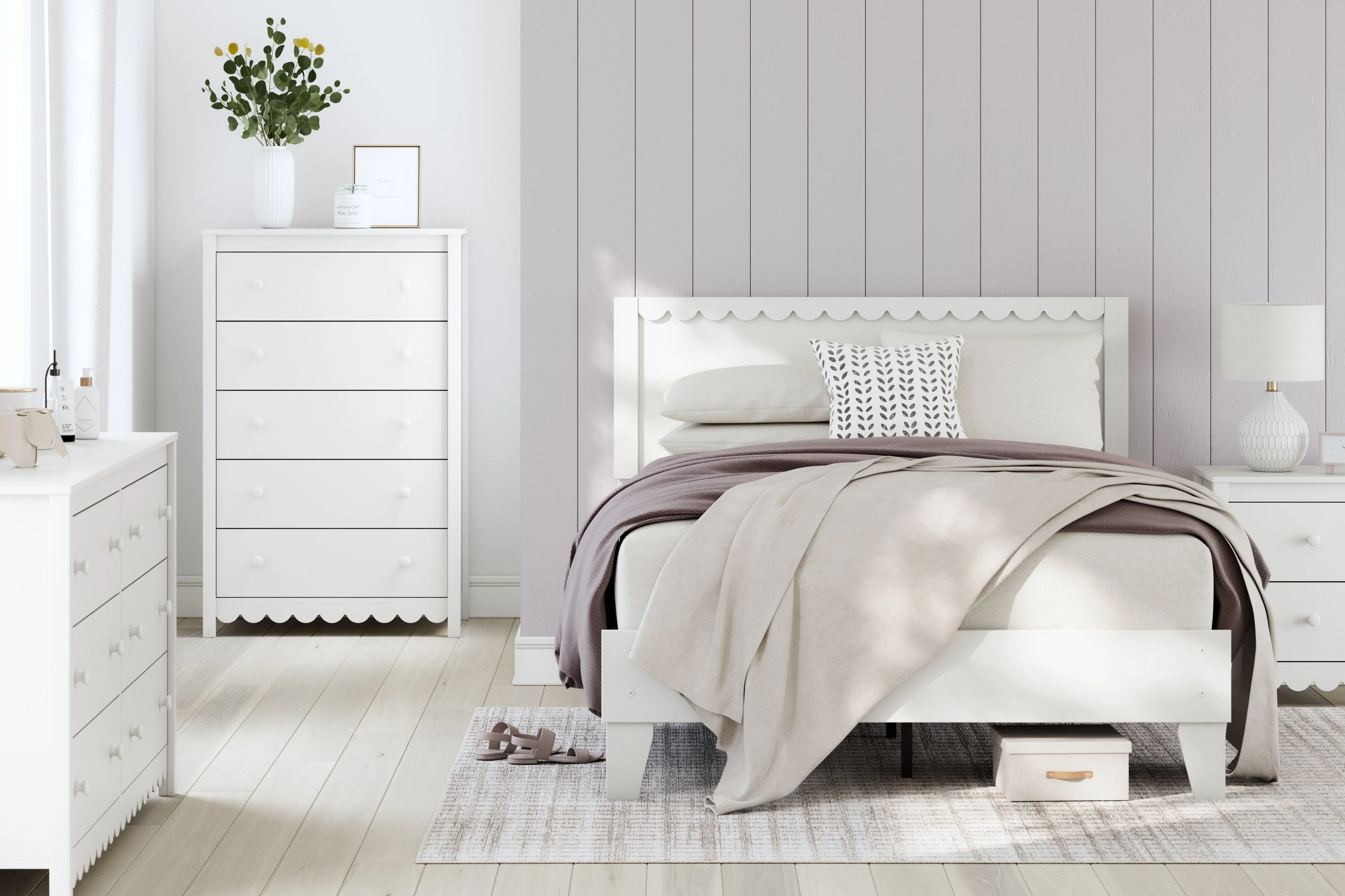 204-hallityn-five-drawer-chest-white-3.webp Hallityn - Five Drawer Chest - White