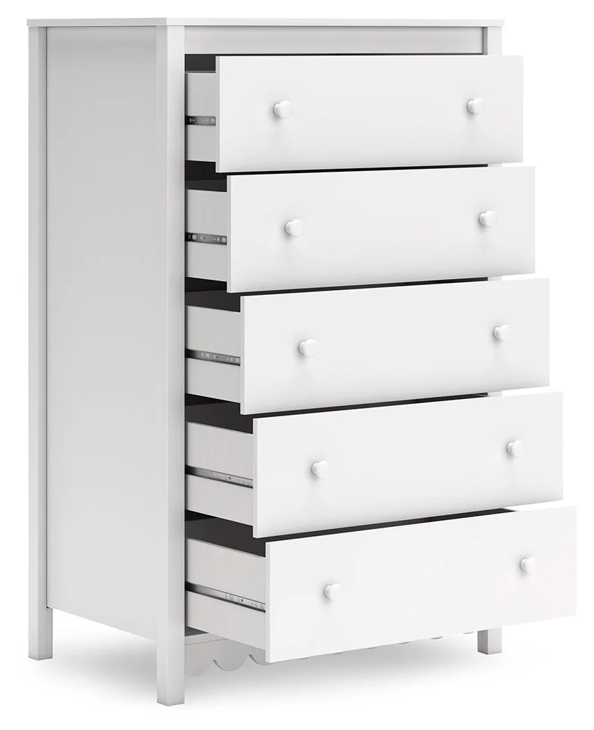 204-hallityn-five-drawer-chest-white-7.webp Hallityn - Five Drawer Chest - White