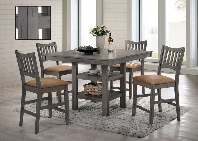 Anna Grey 5-Piece Counter Height Dining Set