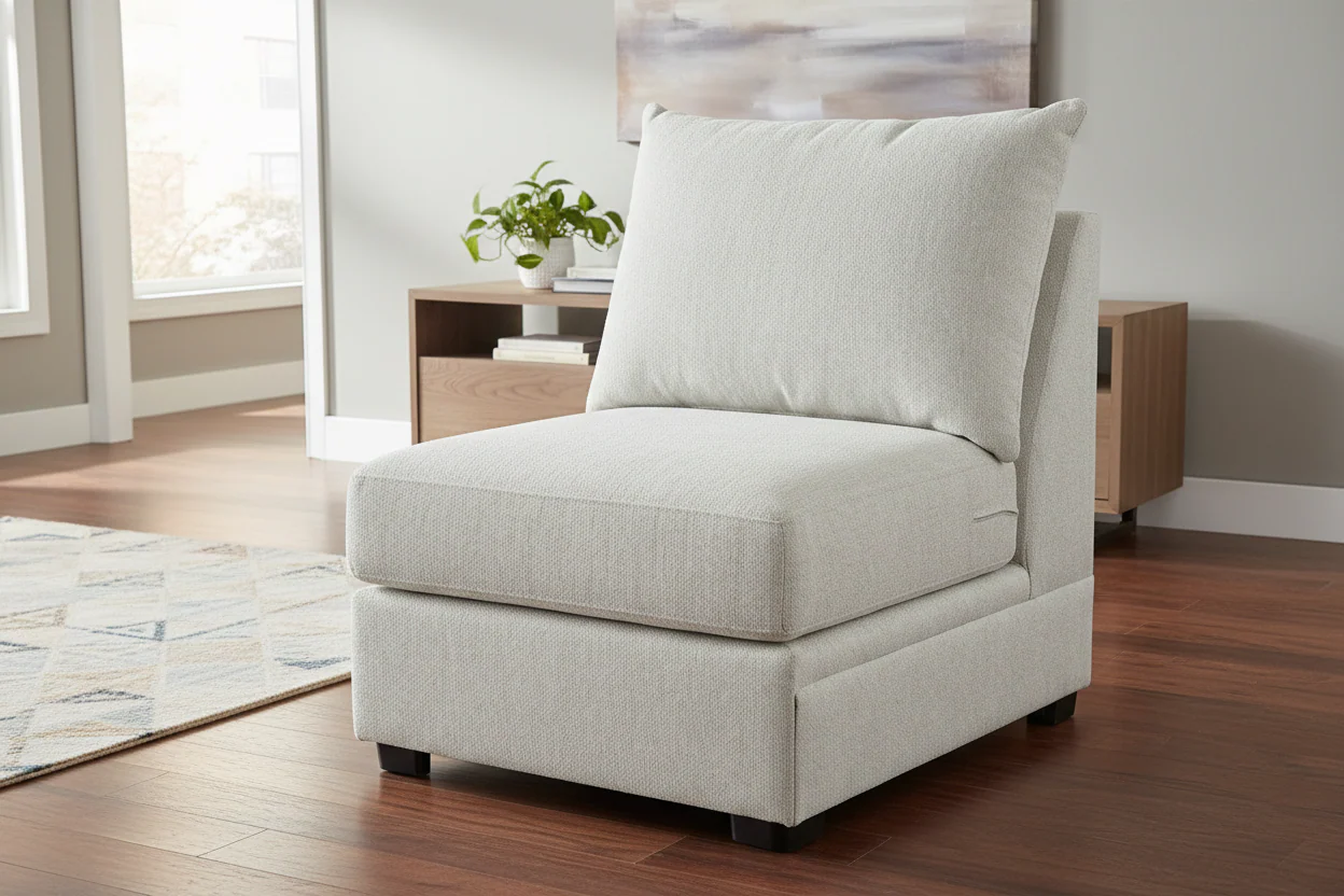 Armless Chair – Ivory Sectional Extension Seat