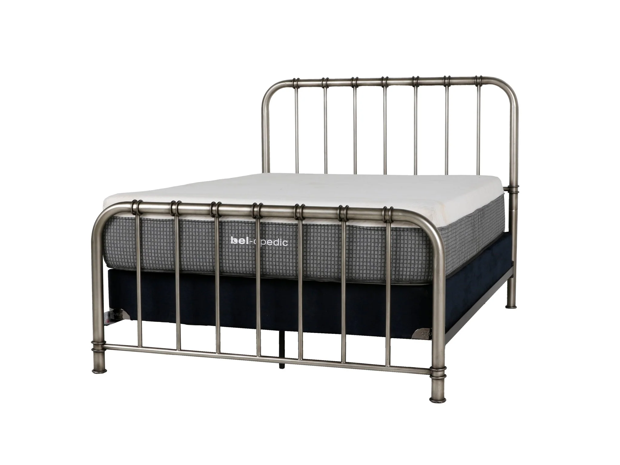 Antique Nickel Queen Metal Bed
