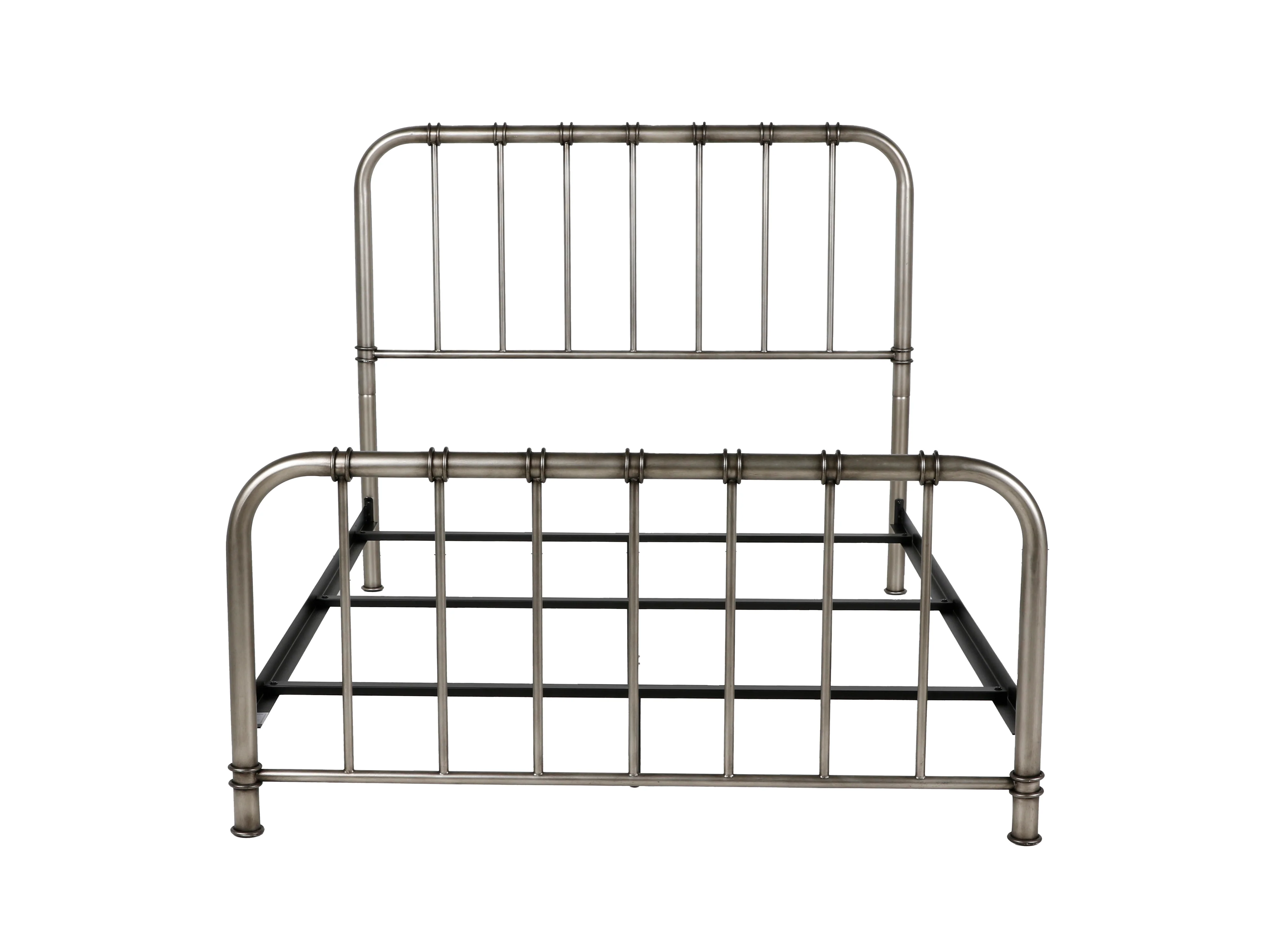Antique Nickel Queen Metal Bed