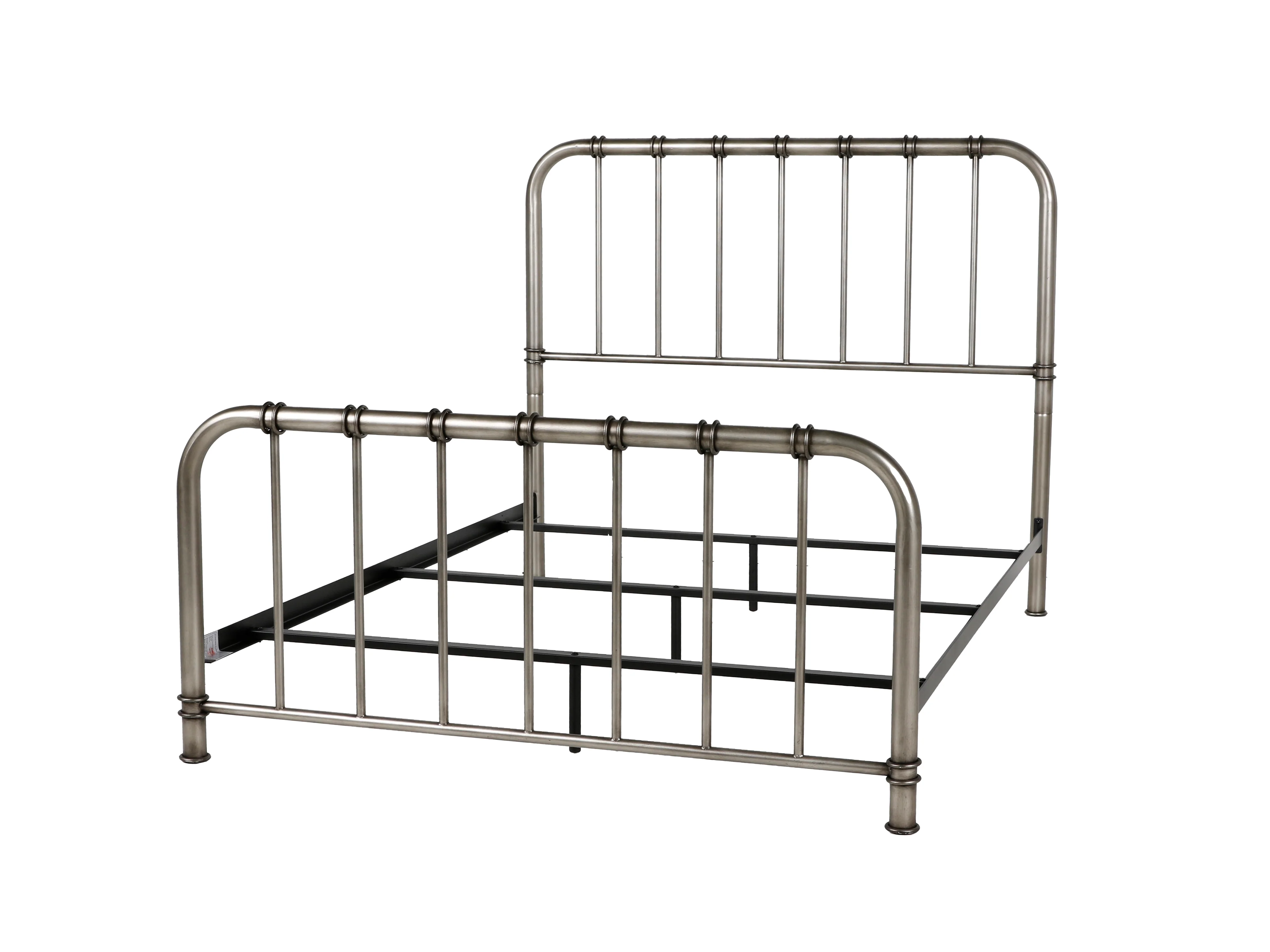 Antique Nickel Queen Metal Bed