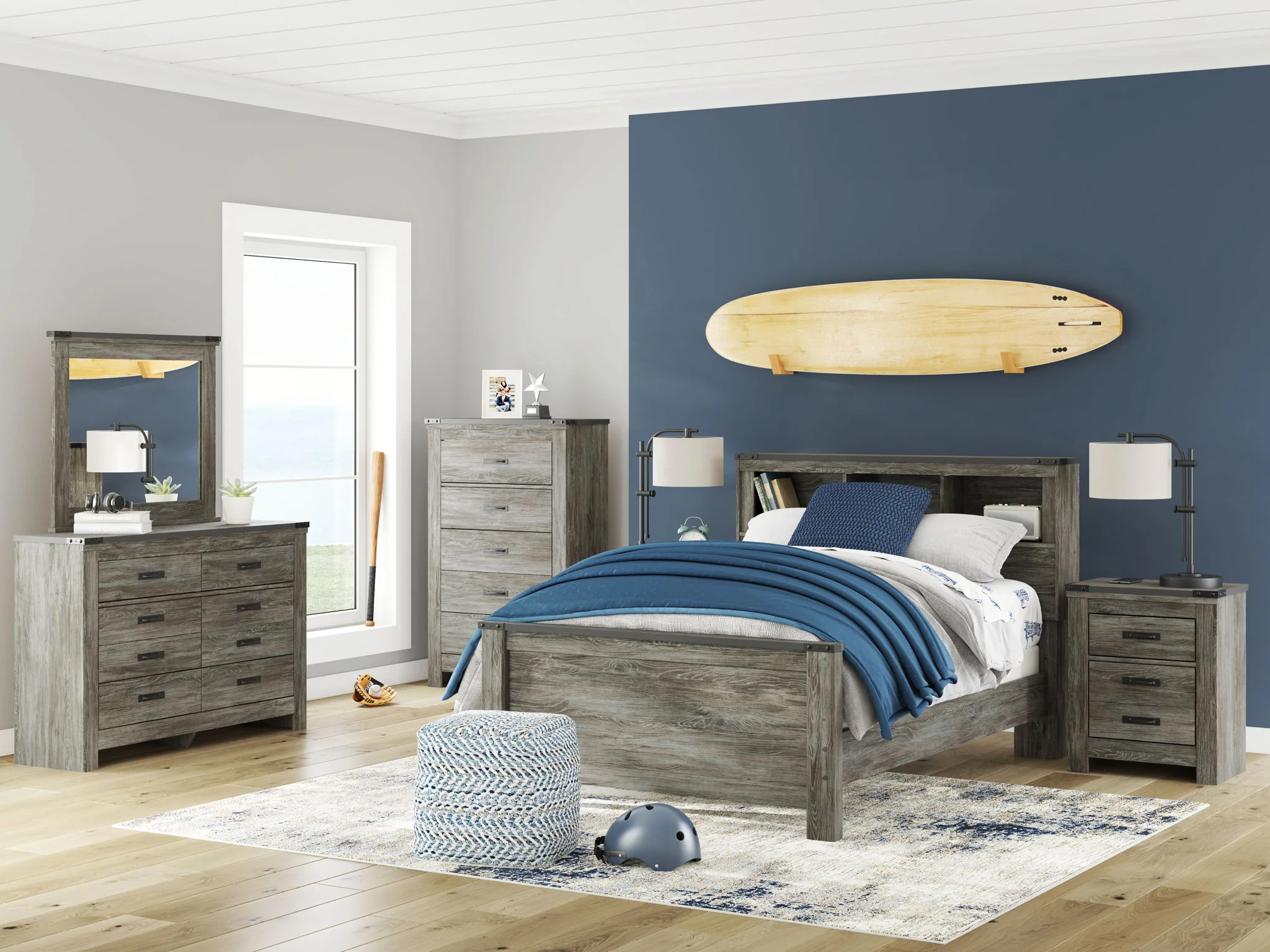 2108-frandern-bookcase-panel-bedroom-set-1.webp Frandern - Bookcase Panel Bedroom Set