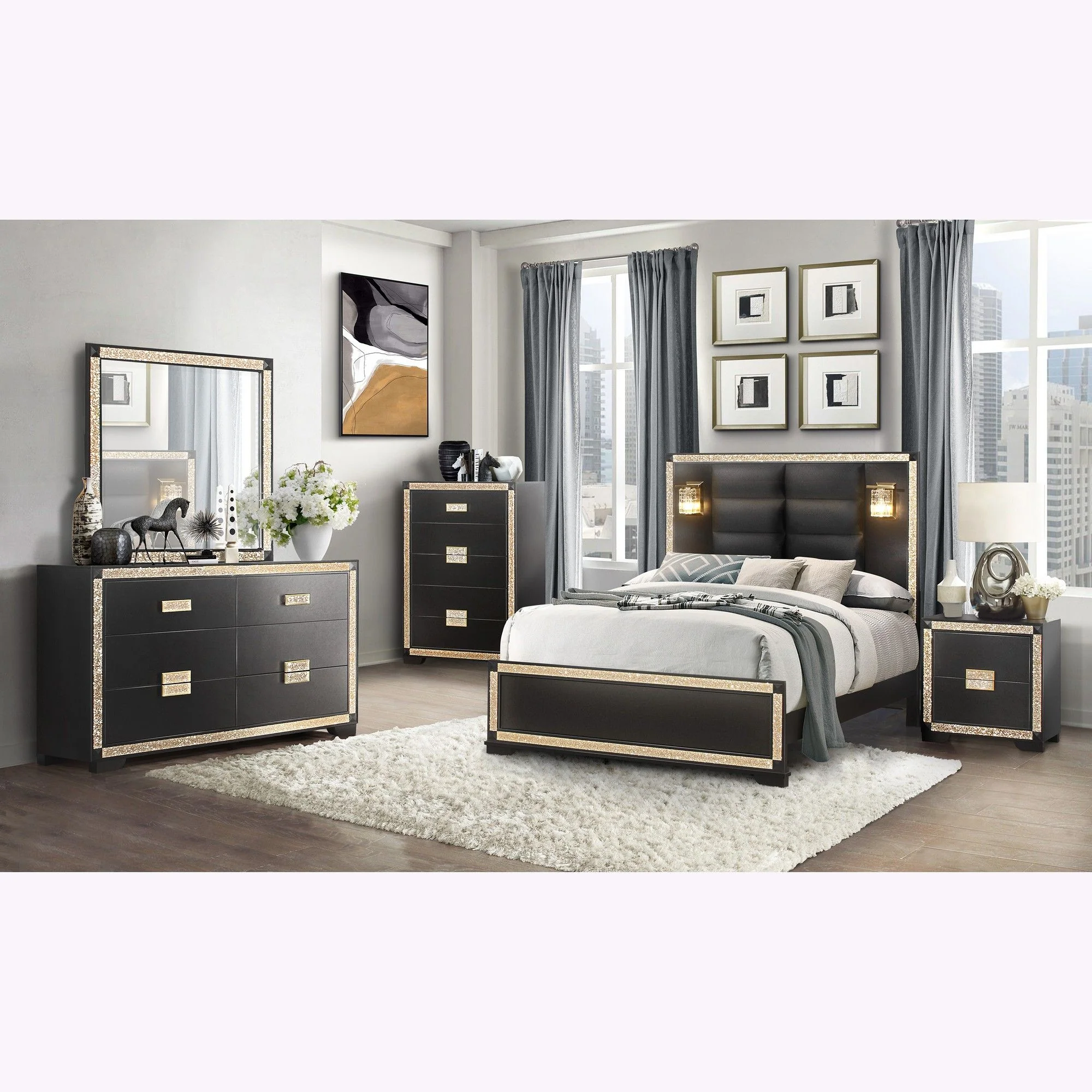 Lively - Bed With Lamps, Elegant Design