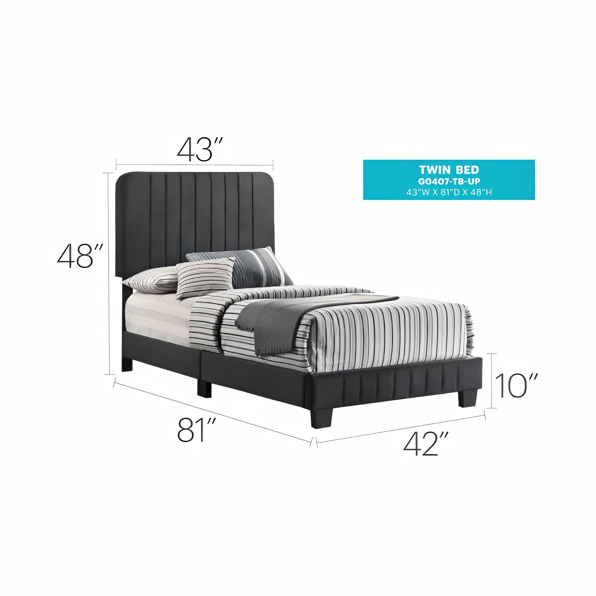 Channel Tufted Bed