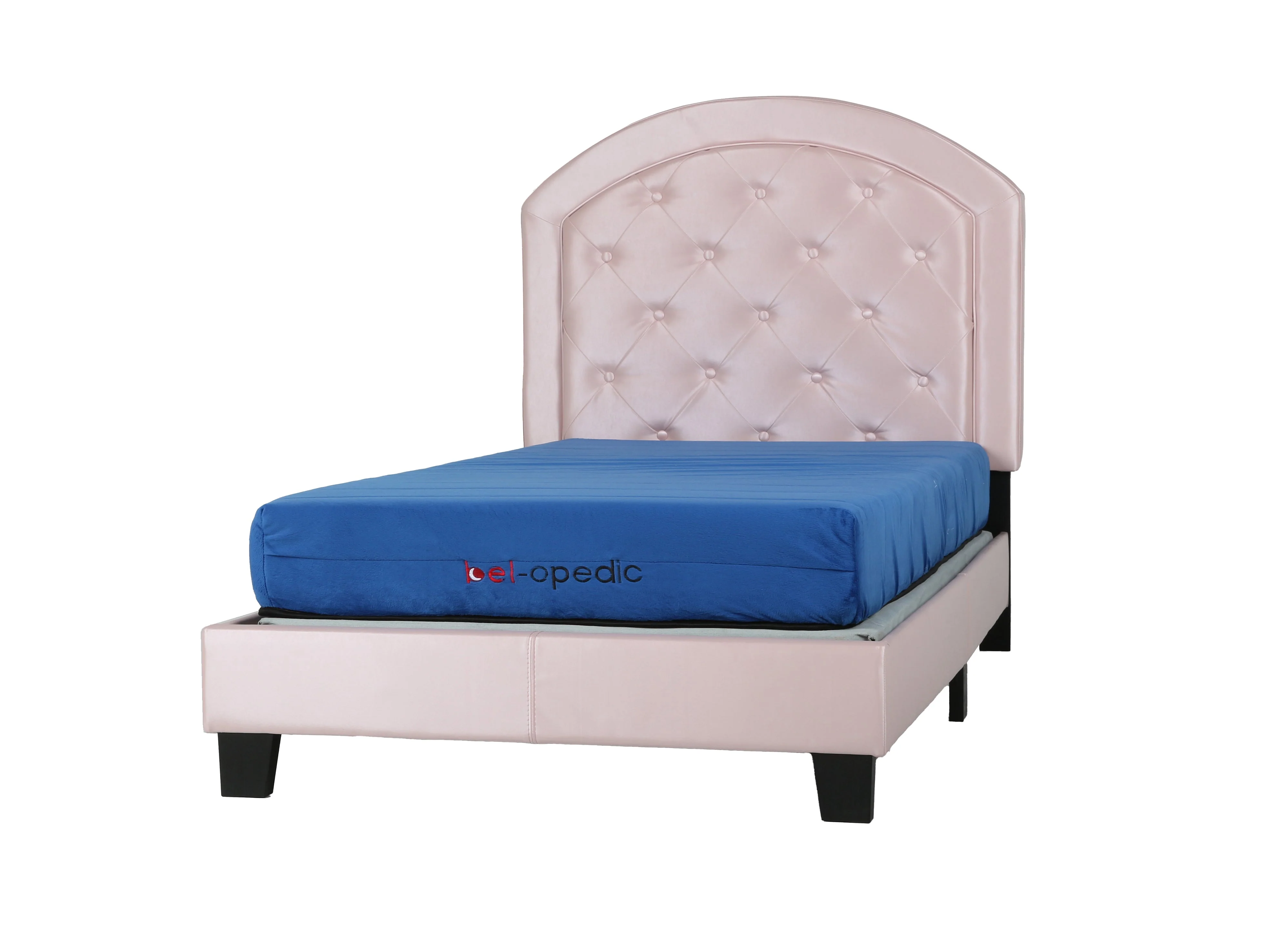 226-pink-tufted-upholstered-youth-bed-arched-headboard-full-1.webp Pink Tufted Upholstered Youth Bed — Arched Headboard (Full)