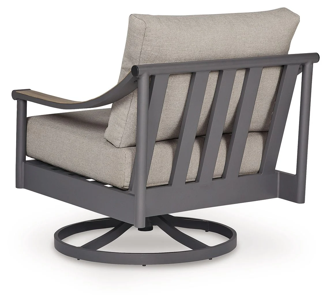 Ocean Beach - Swivel Lounge With Cushion - Gray