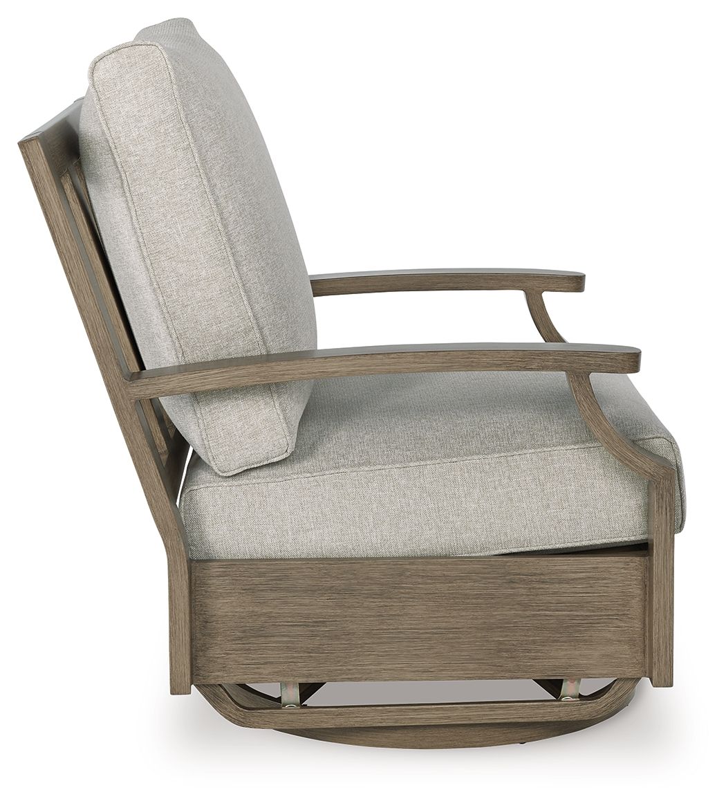 2338-rainier-ranch-swivel-glider-chair-with-cushion-brown-beige-3.jpg Rainier Ranch - Swivel Glider Chair With Cushion - Brown / Beige