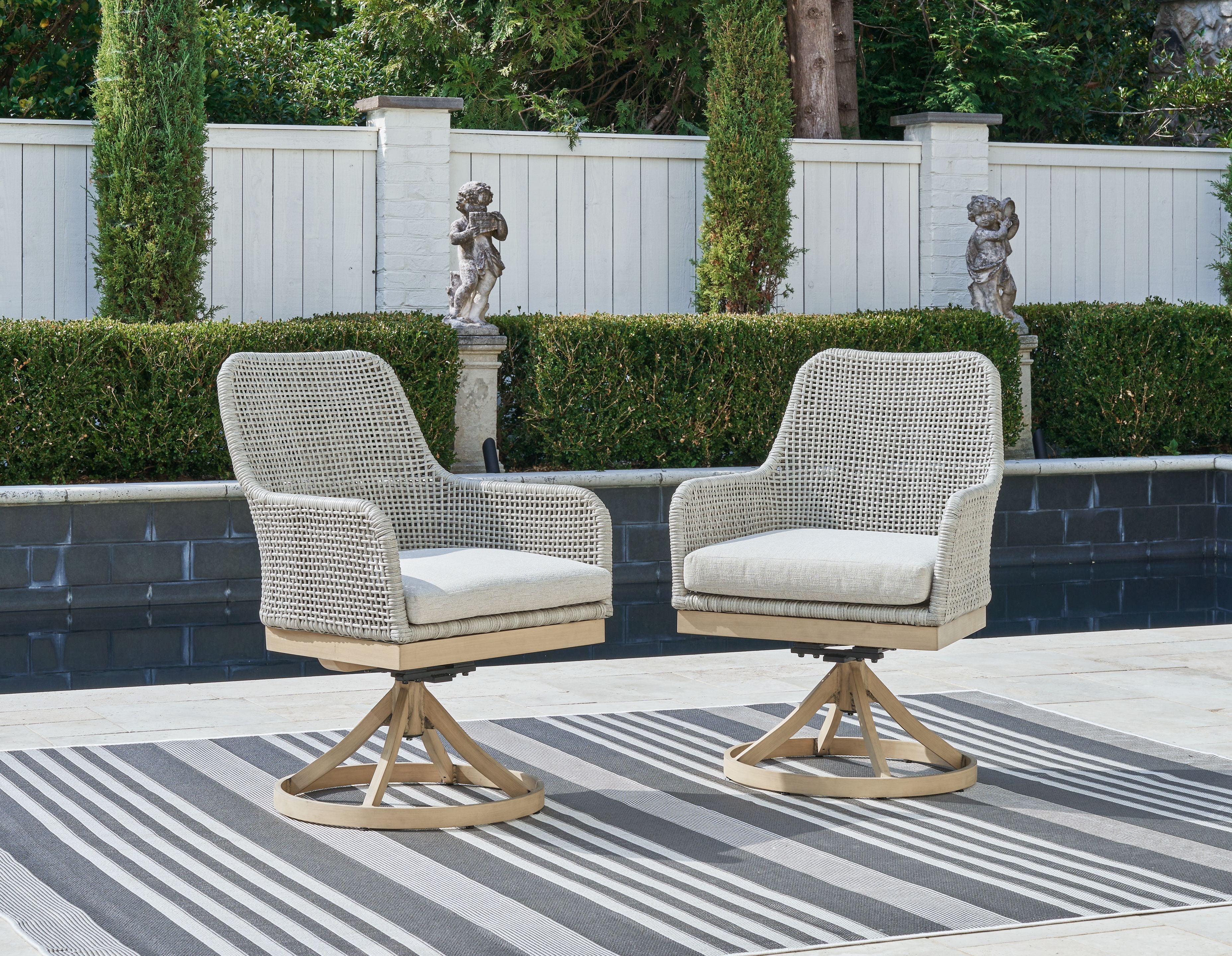 2340-seton-creek-swivel-chair-with-cushion-set-of-2-gray-4.jpg Seton Creek - Swivel Chair With Cushion (Set of 2) - Gray