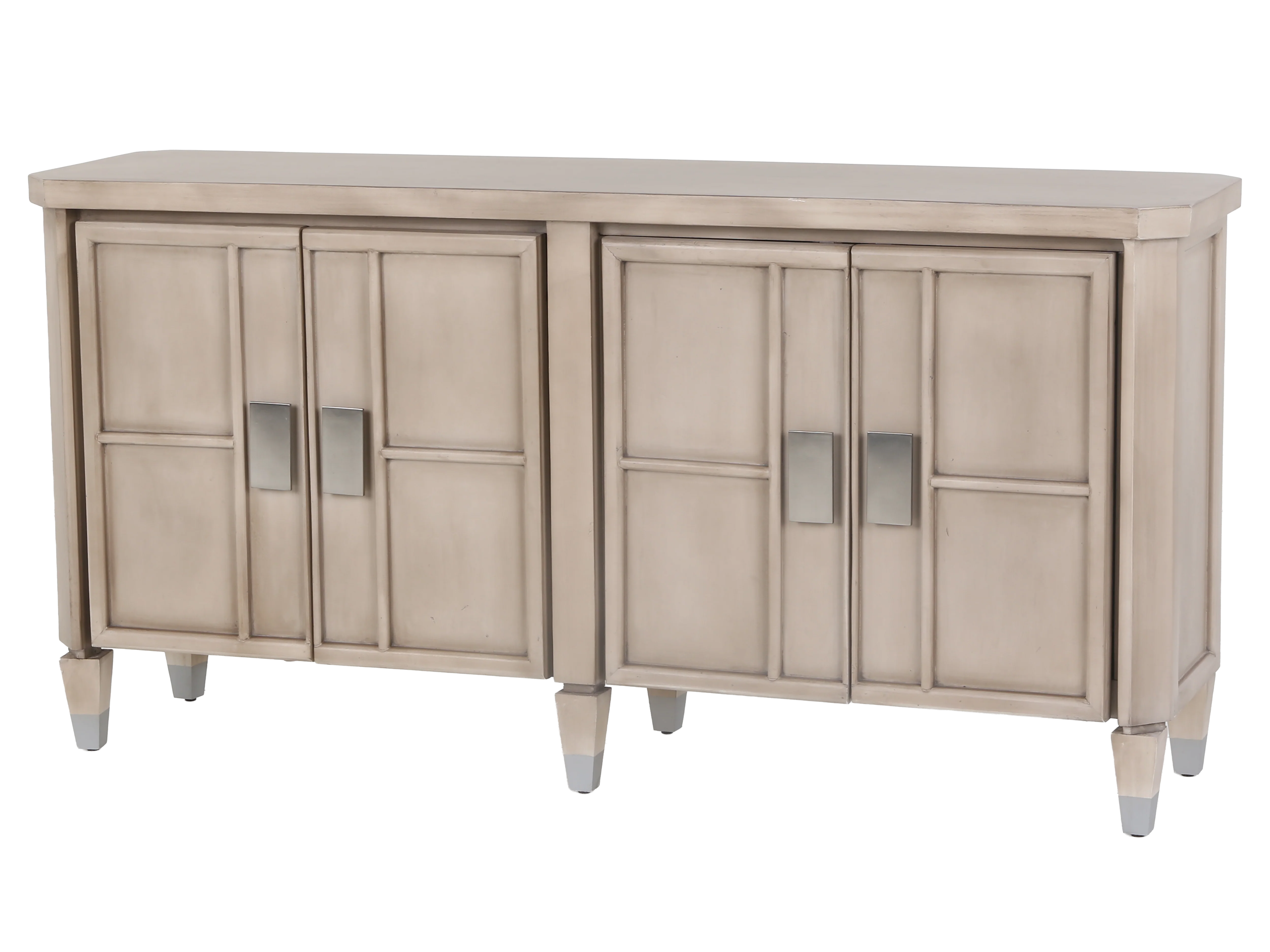 4-Door Sideboard with Modern Square Handles