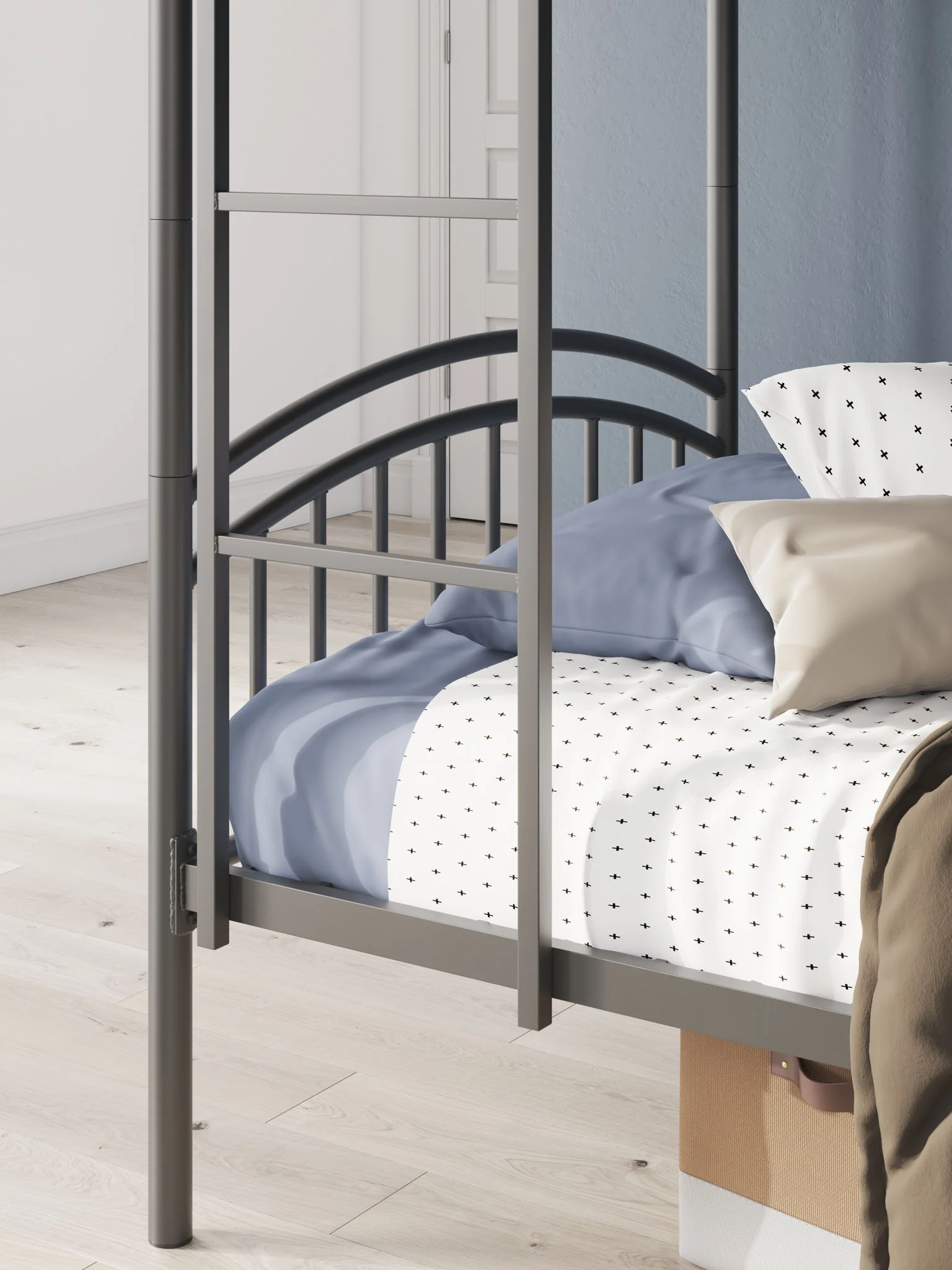 Lanceburg - Twin/Twin Bunk Bed With Ladder - Gray