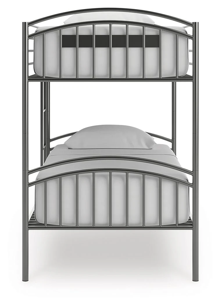 Lanceburg - Twin/Twin Bunk Bed With Ladder - Gray