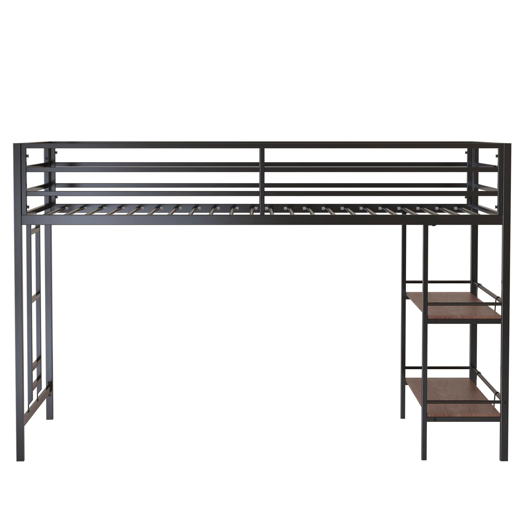 2460-adam-twin-loft-bunk-bed-with-cinnamon-wood-shelf-black-5.webp Adam - Twin Loft Bunk Bed With Cinnamon Wood Shelf - Black