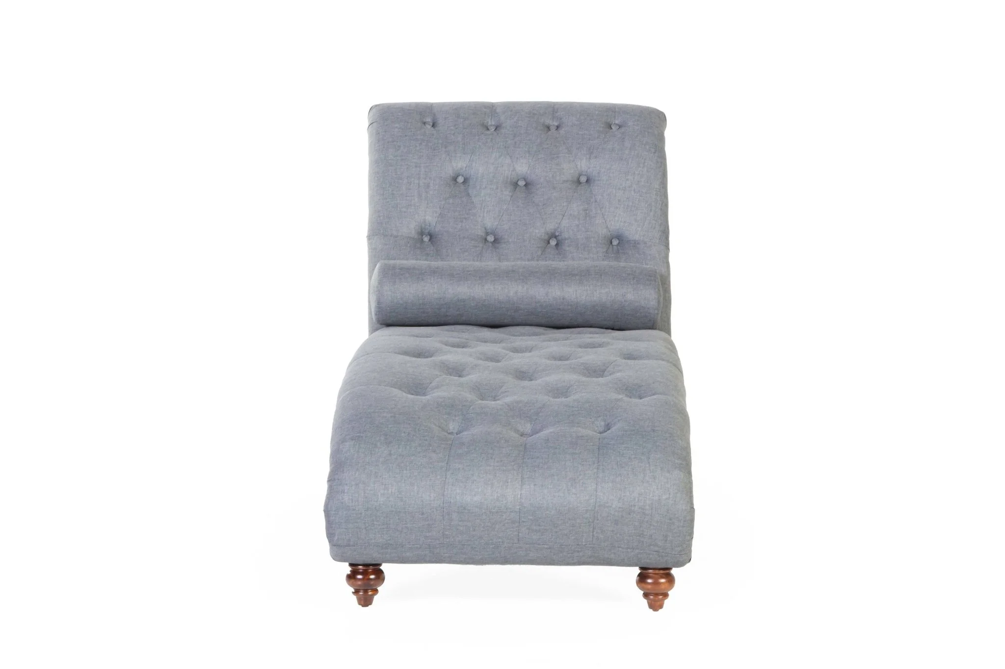 256-gray-tufted-chaise-lounge-with-nailhead-trim-bolster-pillow-6.webp Gray Tufted Chaise Lounge with Nailhead Trim & Bolster Pillow