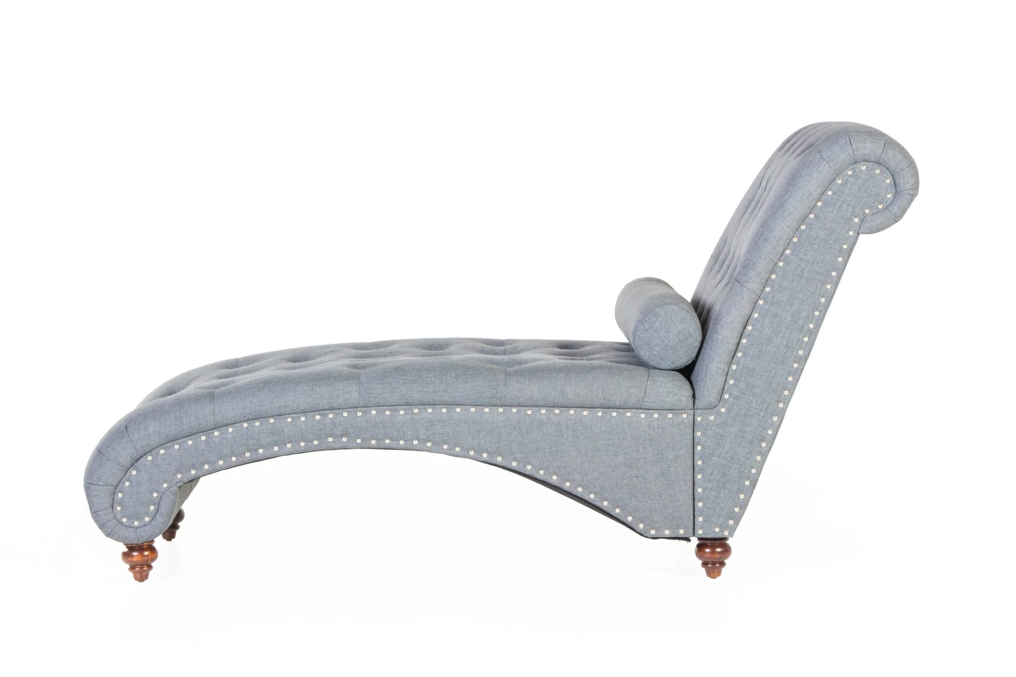 256-gray-tufted-chaise-lounge-with-nailhead-trim-bolster-pillow-7.webp Gray Tufted Chaise Lounge with Nailhead Trim & Bolster Pillow