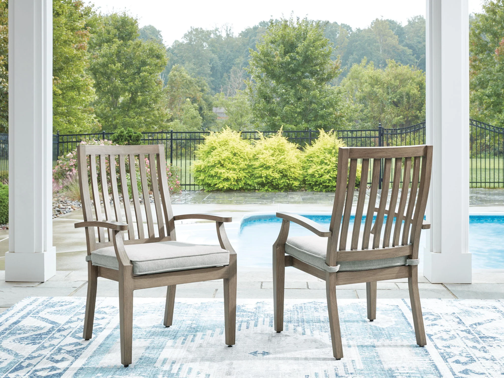 2578-rainier-ranch-arm-chair-with-cushion-set-of-2-brown-beige-2.webp Rainier Ranch - Arm Chair With Cushion (Set of 2) - Brown / Beige