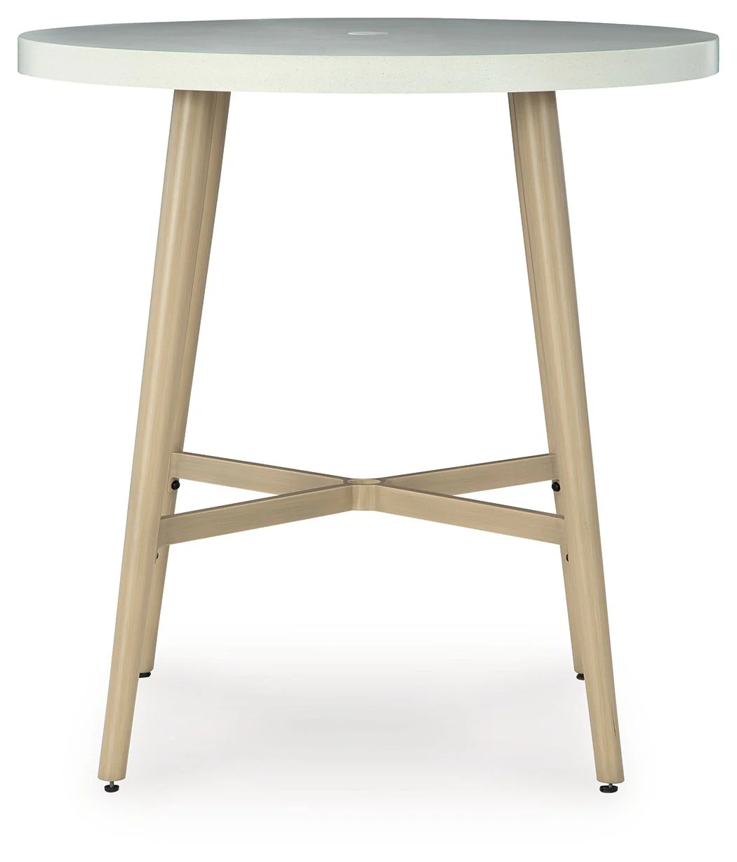 2580-seton-creek-round-bar-table-with-umbrella-option-beige-4.webp Seton Creek - Round Bar Table With Umbrella Option - Beige