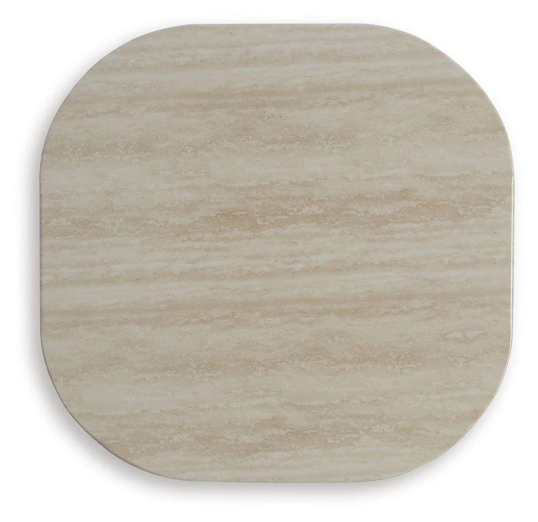 Kimora - Square End Table - Beige / Dark Brown