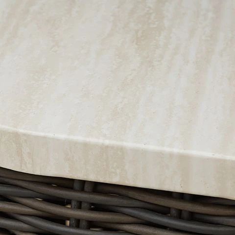 Kimora - Square End Table - Beige / Dark Brown