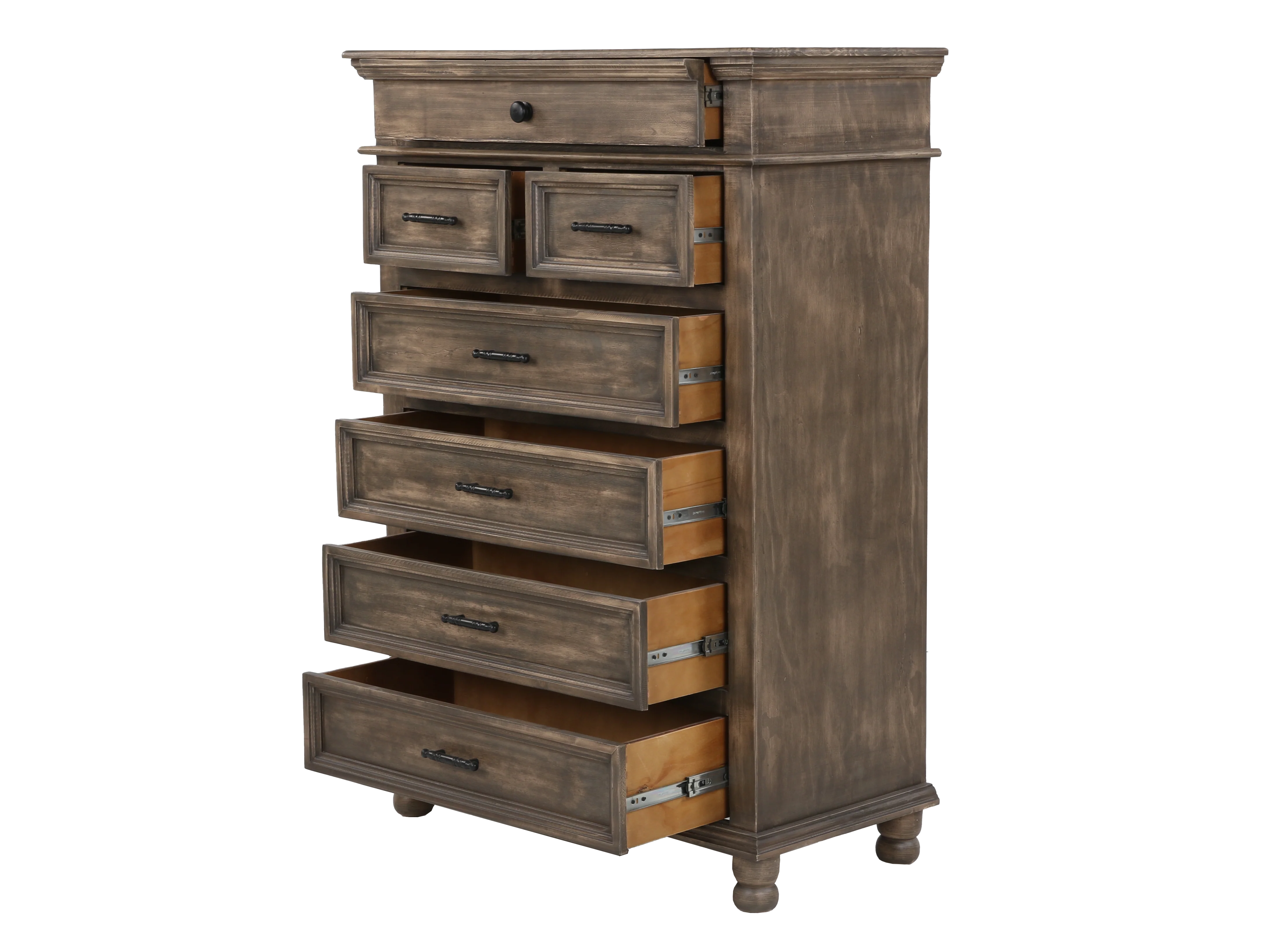 Brown Rustic 7-Drawer Bedroom Chest