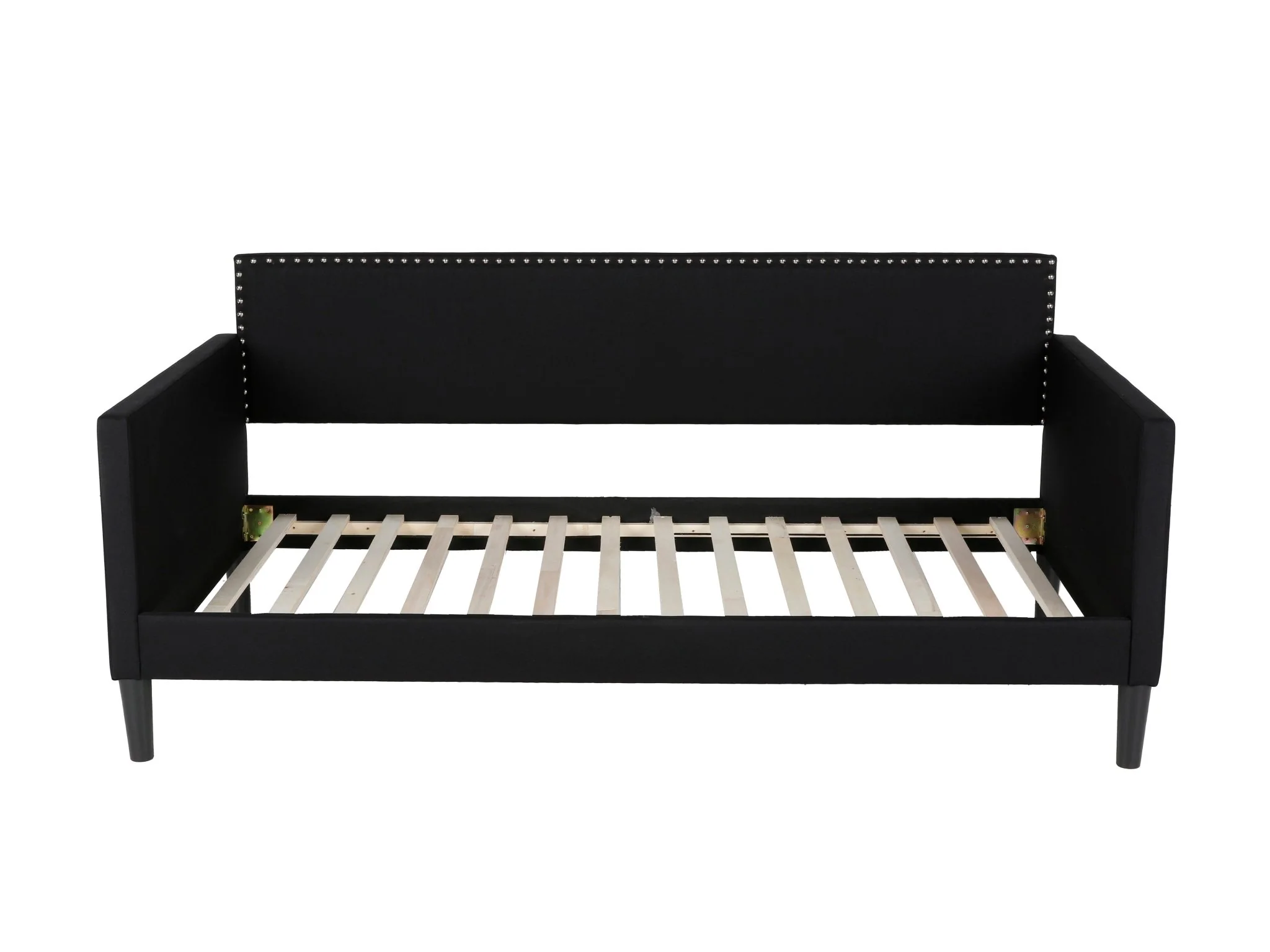 Black Upholstered Twin Daybed with Nailhead Trim