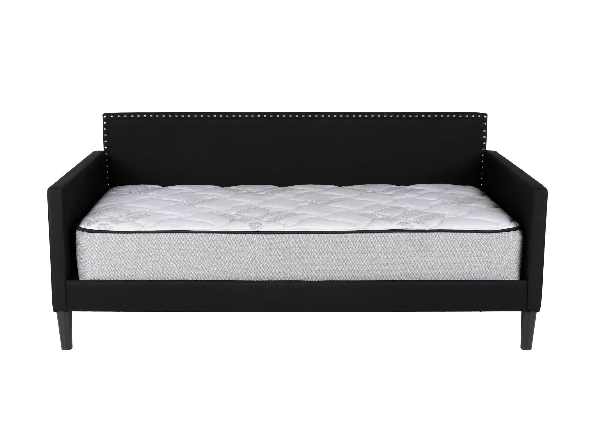 Black Upholstered Twin Daybed with Nailhead Trim