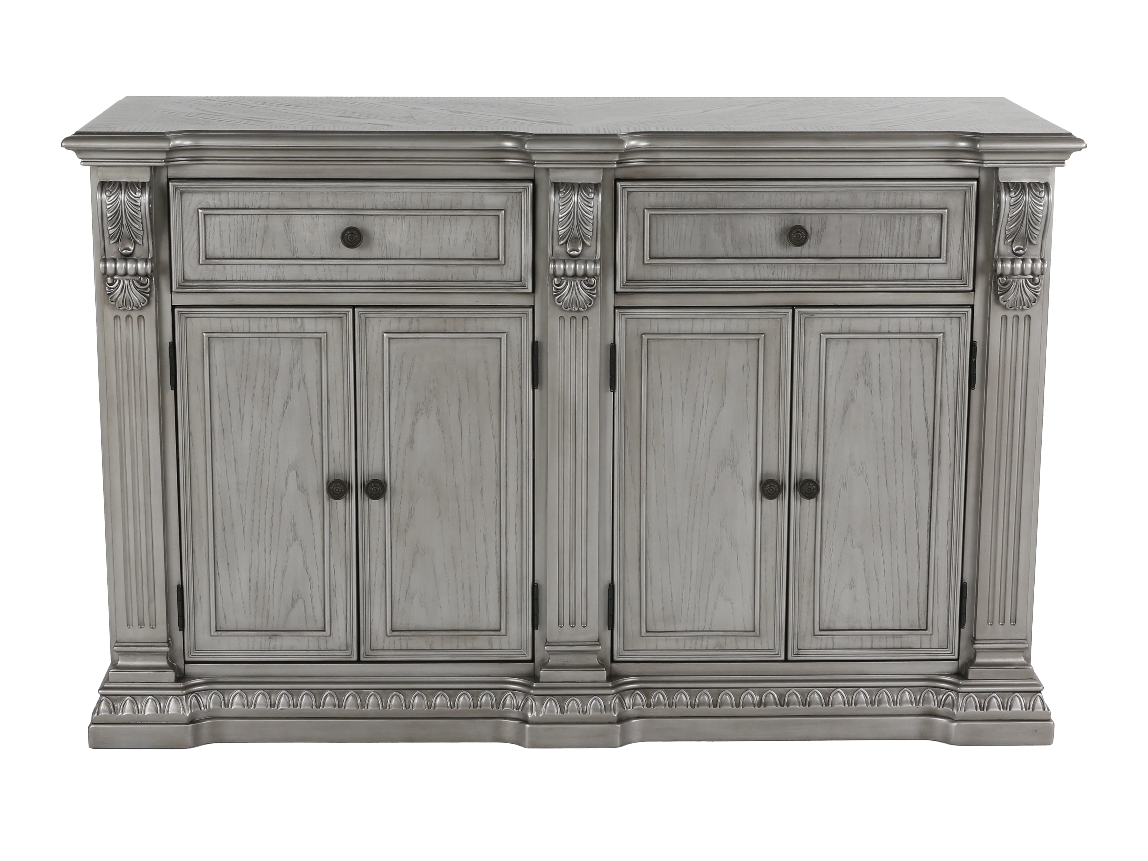 Glam Silver 2-Drawer 4-Door Dining Buffet