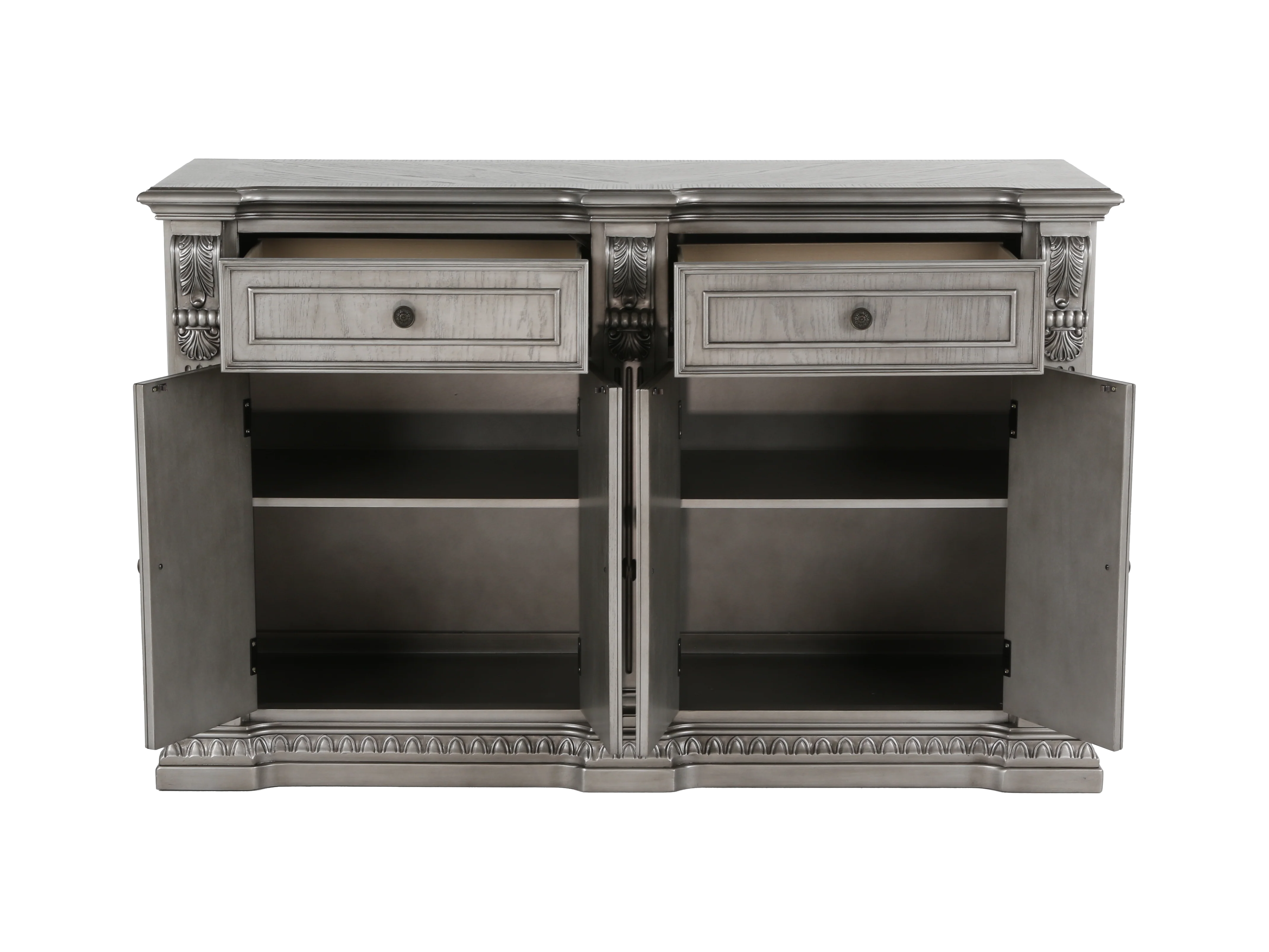 Glam Silver 2-Drawer 4-Door Dining Buffet