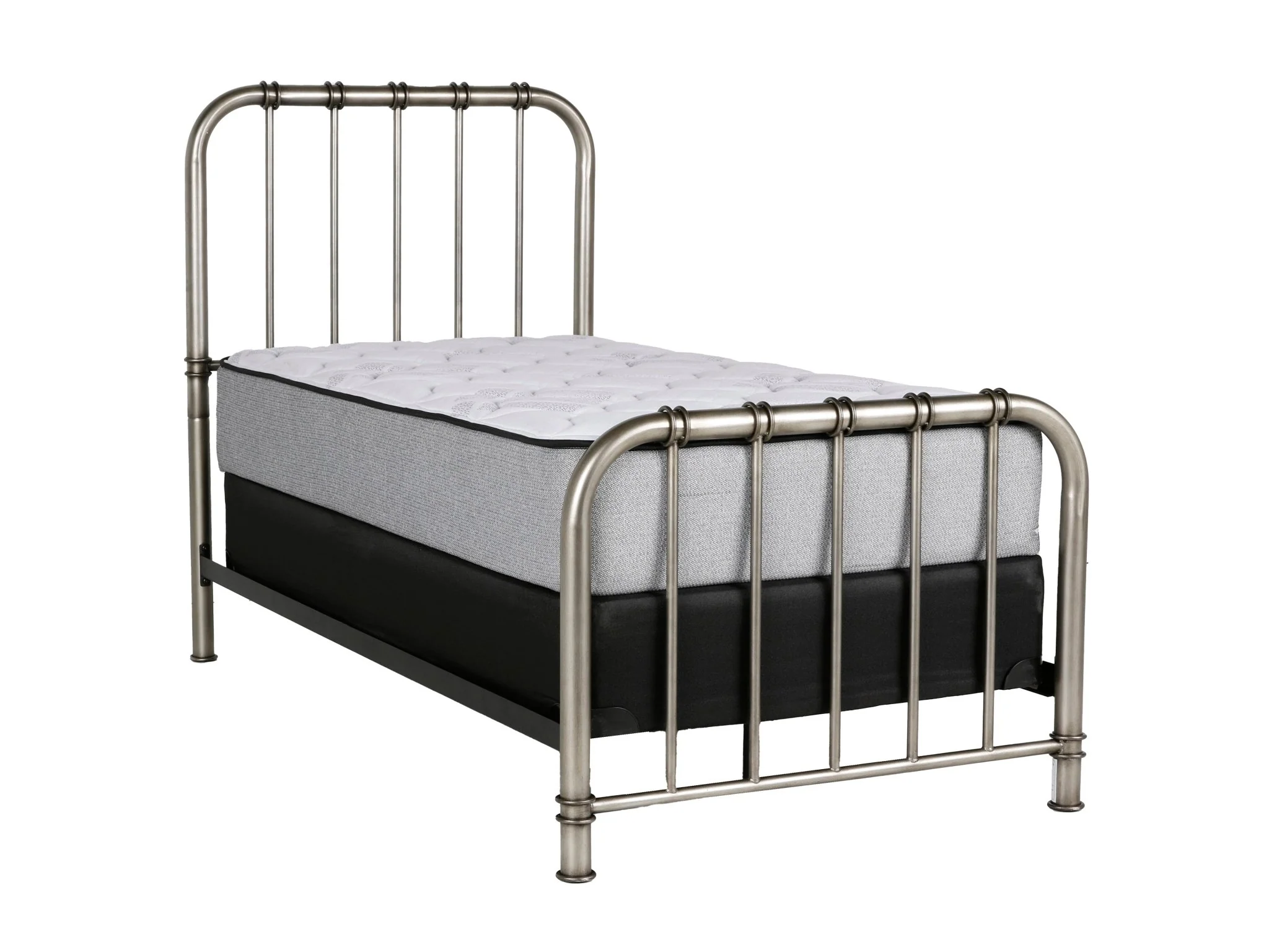 Antique Nickel Twin Metal Bed