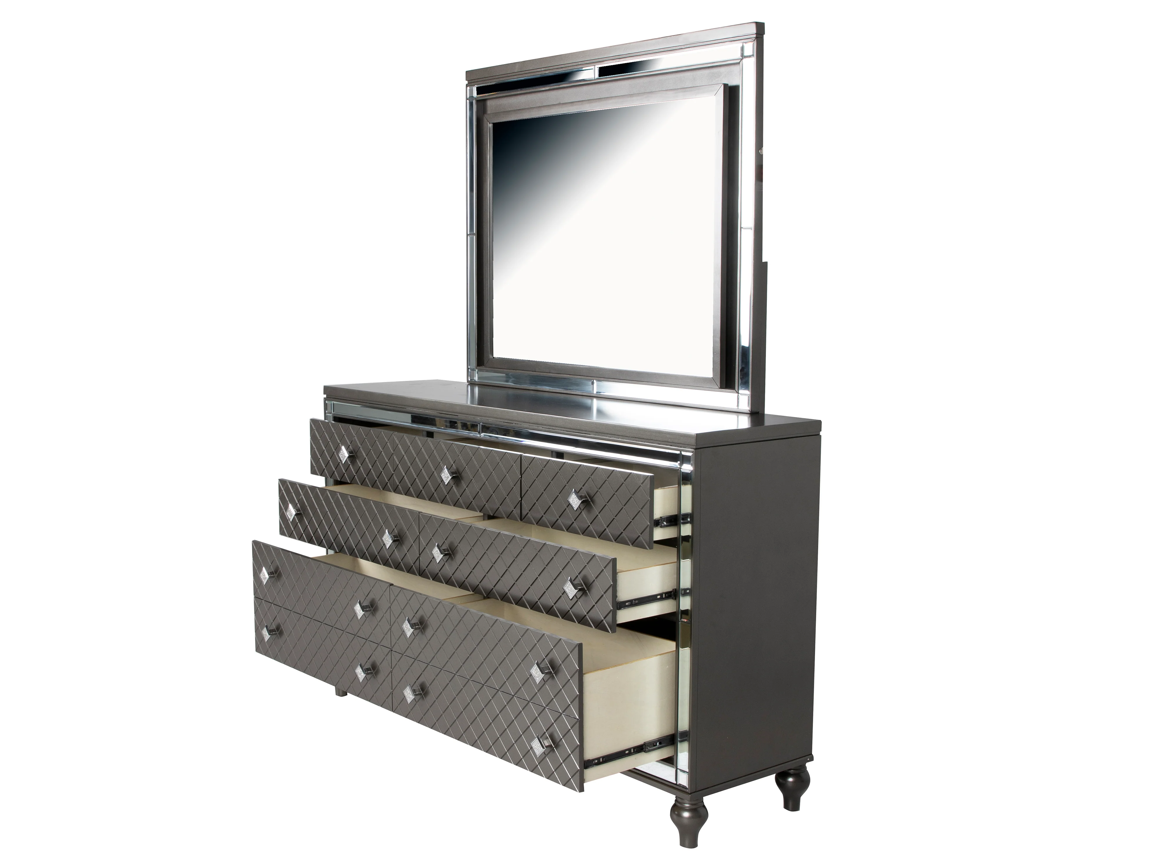27-glam-mirrored-6-piece-bedroom-set-bed-dresser-mirror-nightstand-7.webp Glam Mirrored 6-Piece Bedroom Set (Bed, Dresser, Mirror & Nightstand)