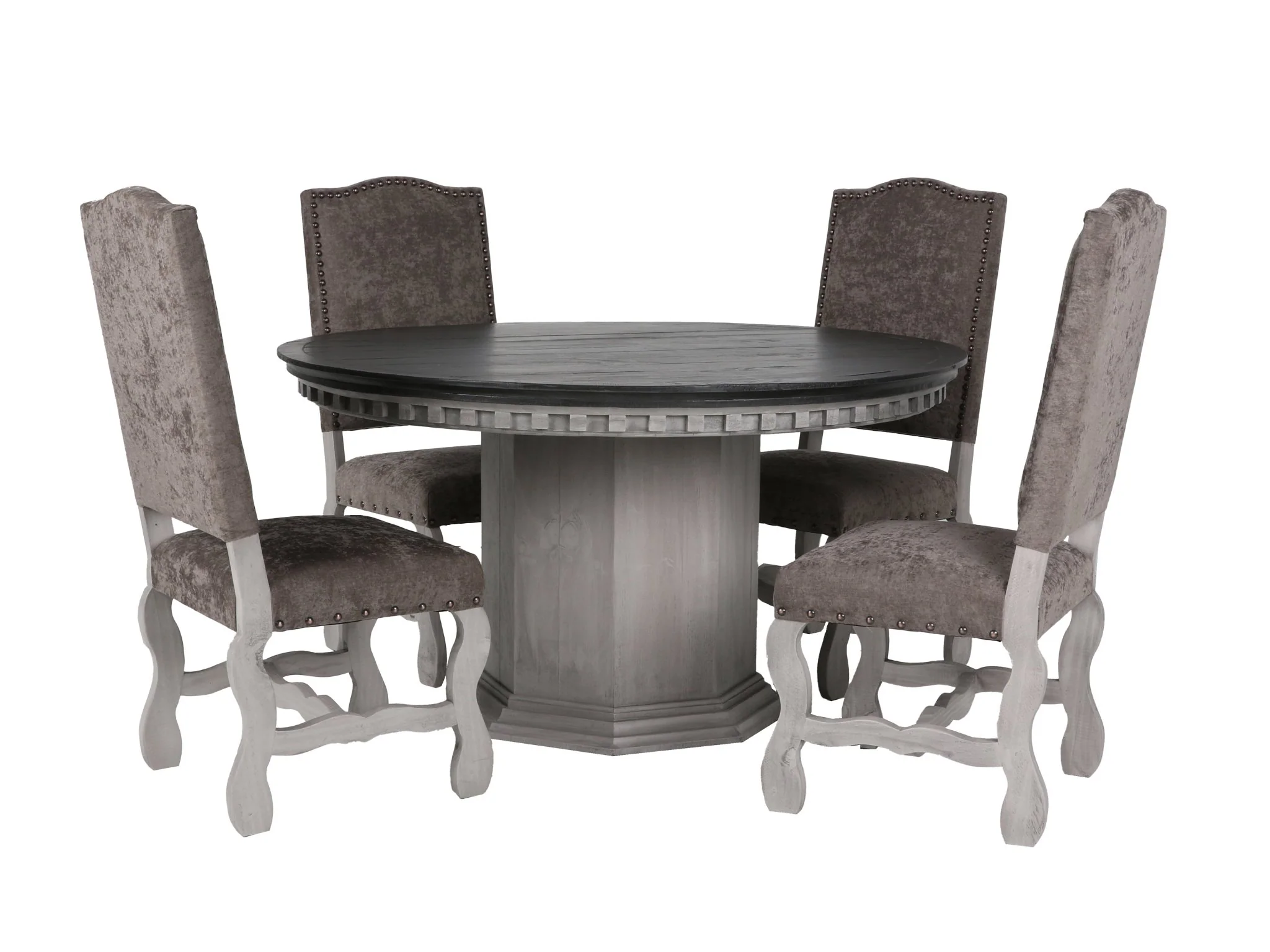 2727-alamo-5-piece-solid-wood-round-dining-set-with-upholstered-chairs-2.webp Alamo 5-Piece Solid Wood Round Dining Set with Upholstered Chairs