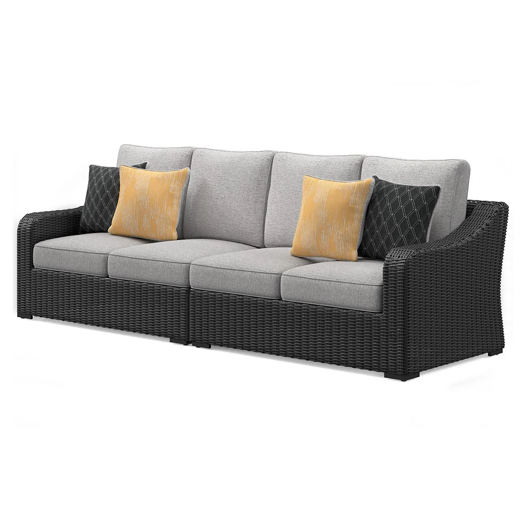 2773-beachcroft-2-piece-outdoor-loveseat-with-cushion-black-light-gray-7.webp Beachcroft - 2-Piece Outdoor Loveseat with Cushion - Black / Light Gray