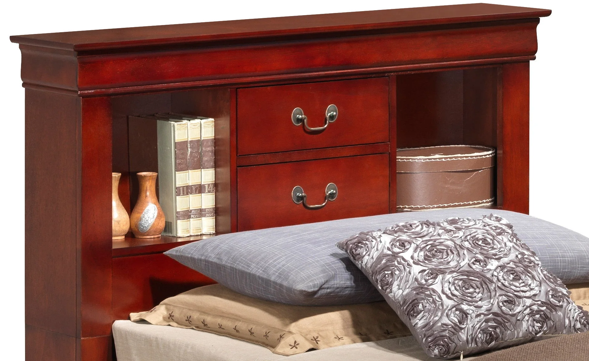 Traditional Style Bookcase Storage Bed