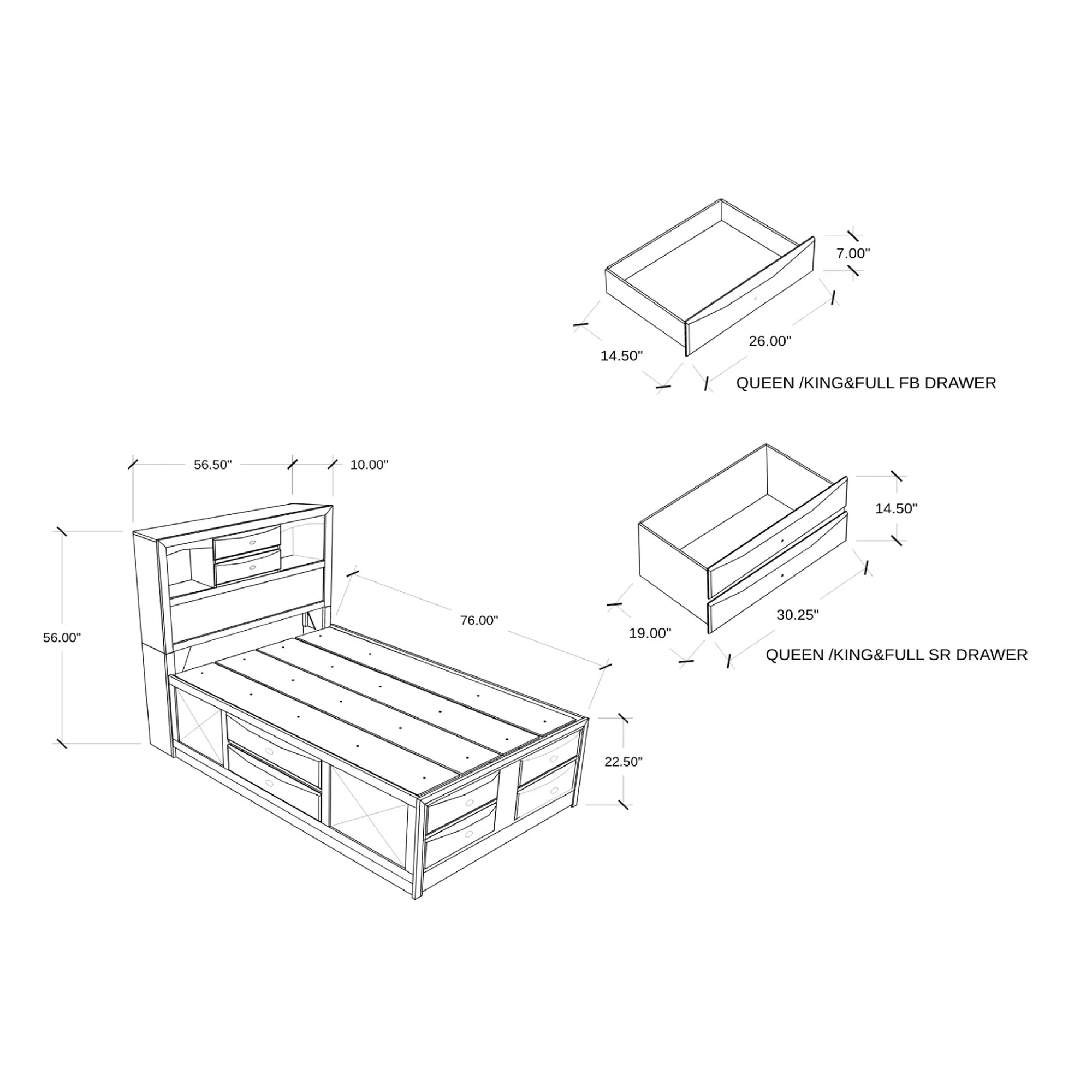 2807-lucille-bed-with-storage-and-bookcase-headboard-14.webp Lucille - Bed With Storage And Bookcase Headboard