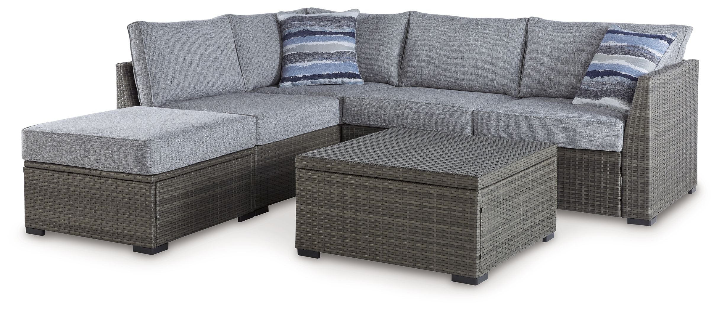 2817-petal-road-loveseat-sectional-ottoman-table-set-set-of-4-gray-1.jpg Petal Road - Loveseat Sectional, Ottoman, Table Set (Set of 4) - Gray