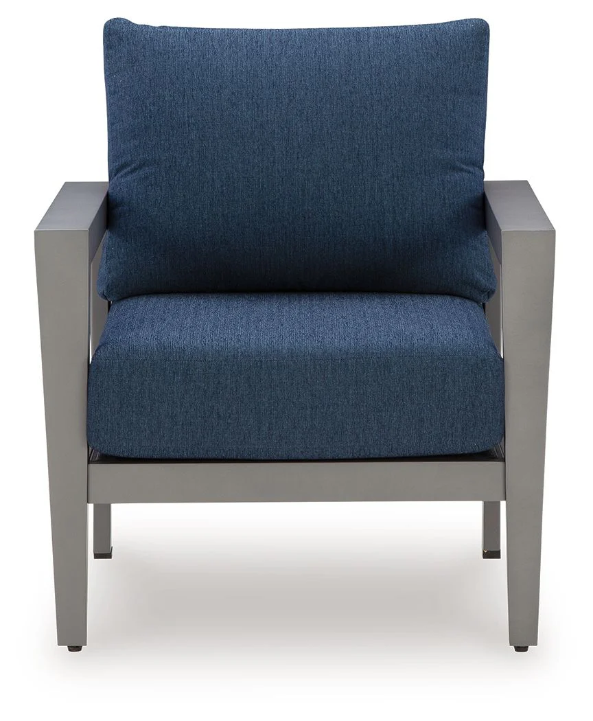 Gali - Sofa / Chairs / Table Set (Set of 4) - Gray / Blue