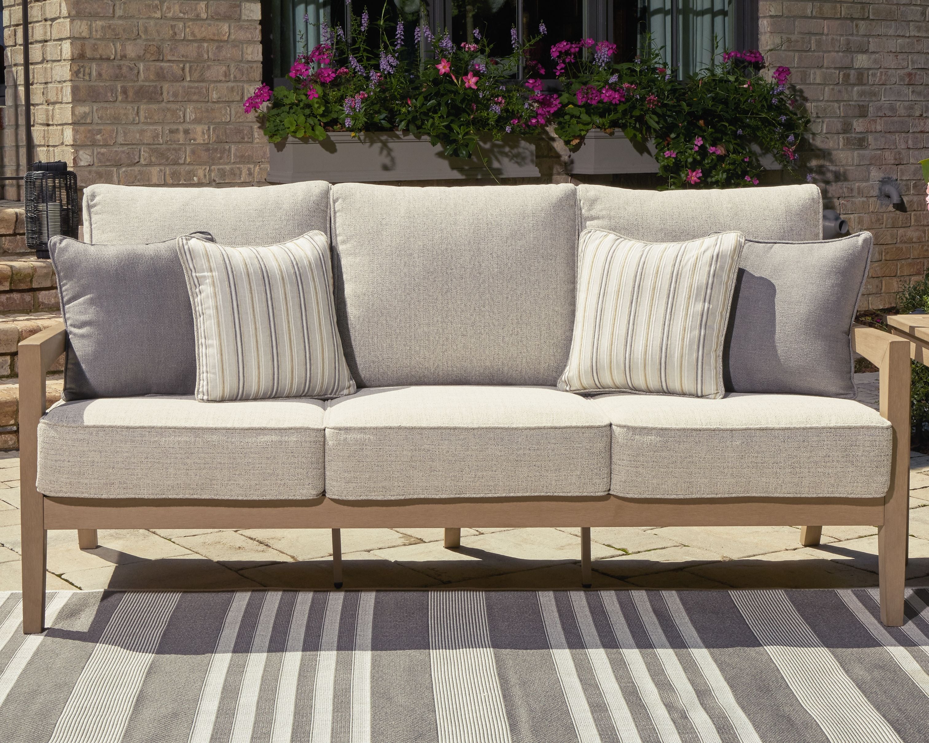 Hallow Creek - Sofa With Cushion - Driftwood