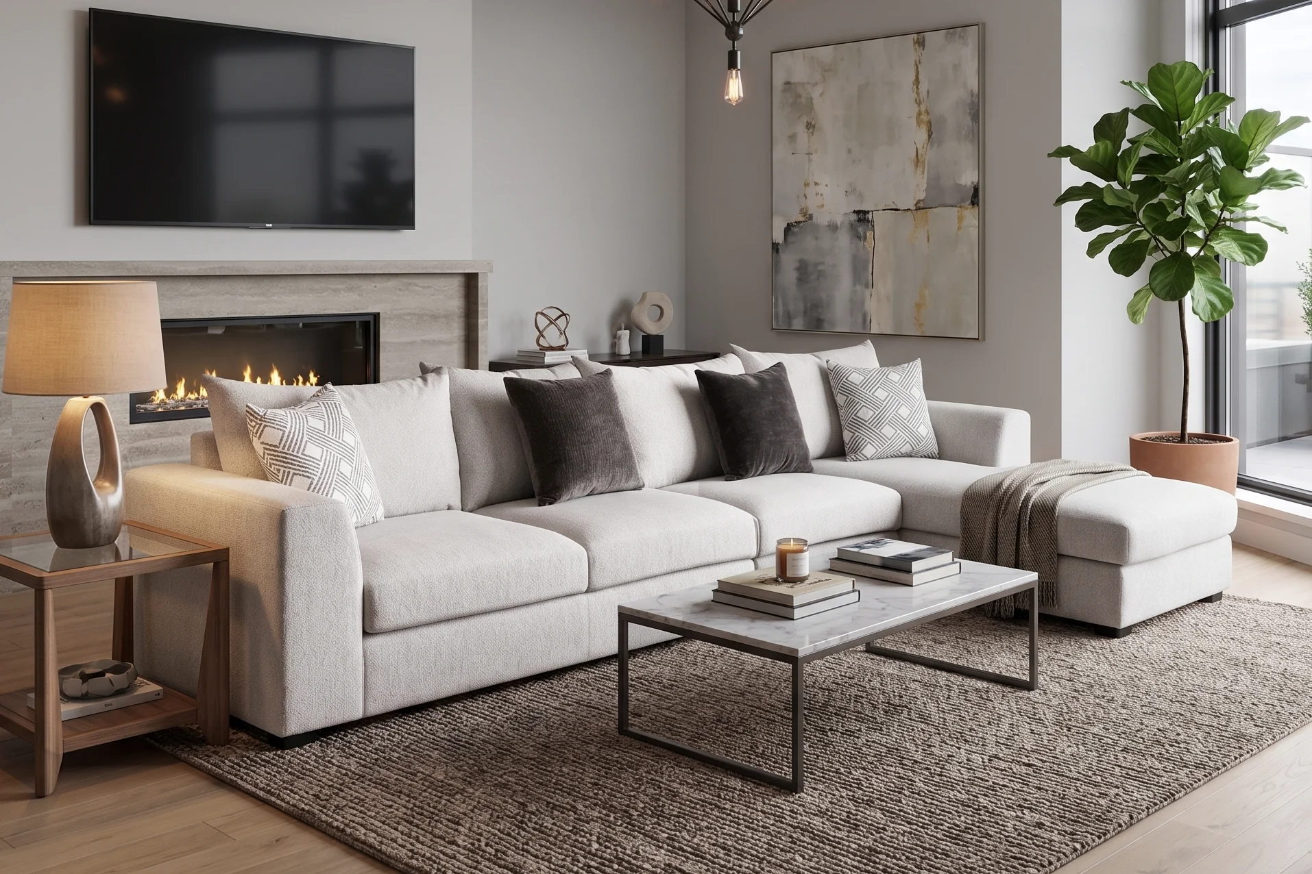 Airea Silver 3-Piece Sectional Sofa with Right-Facing Chaise