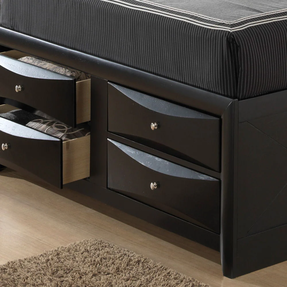 Modern Design Storage Bed With Bookcase Headboard