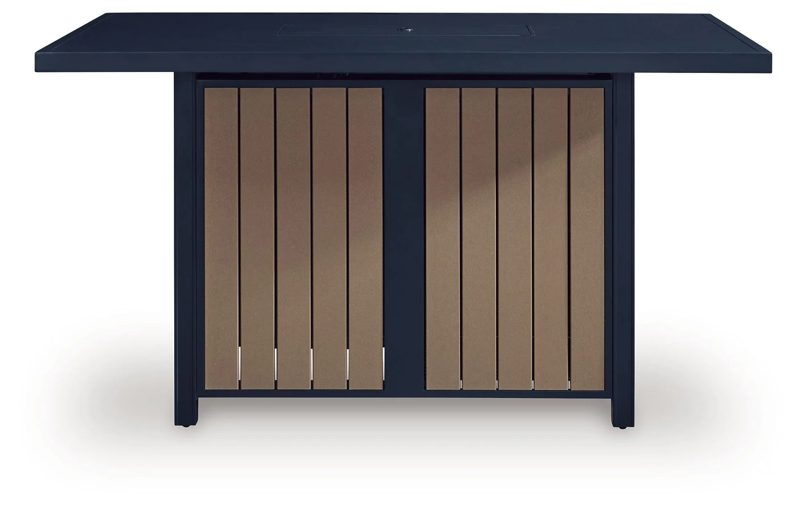 East Beach - Rectangular Bar Table With Fire Pit - Blue