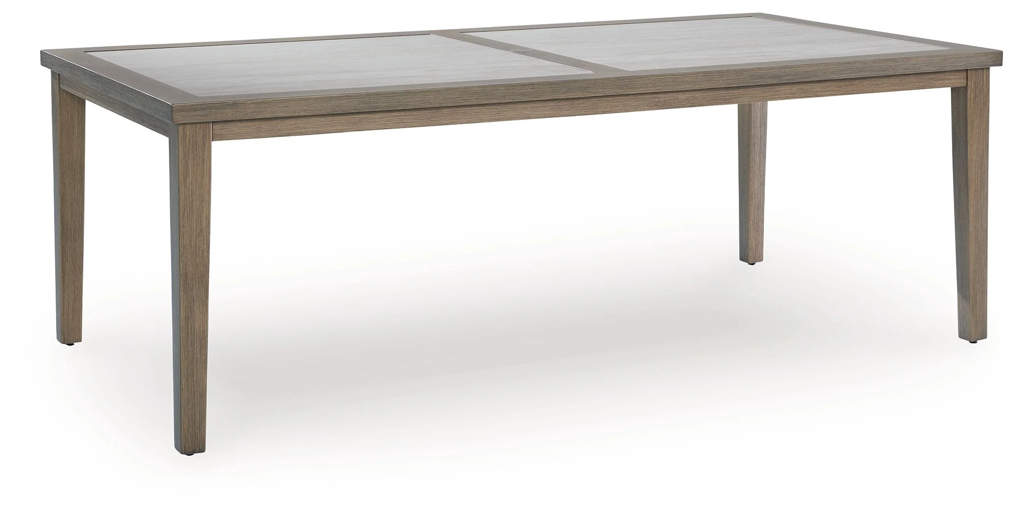 2935-rainier-ranch-rectangle-dining-table-with-umbrella-option-brown-beige-1.webp Rainier Ranch - Rectangle Dining Table With Umbrella Option - Brown / Beige