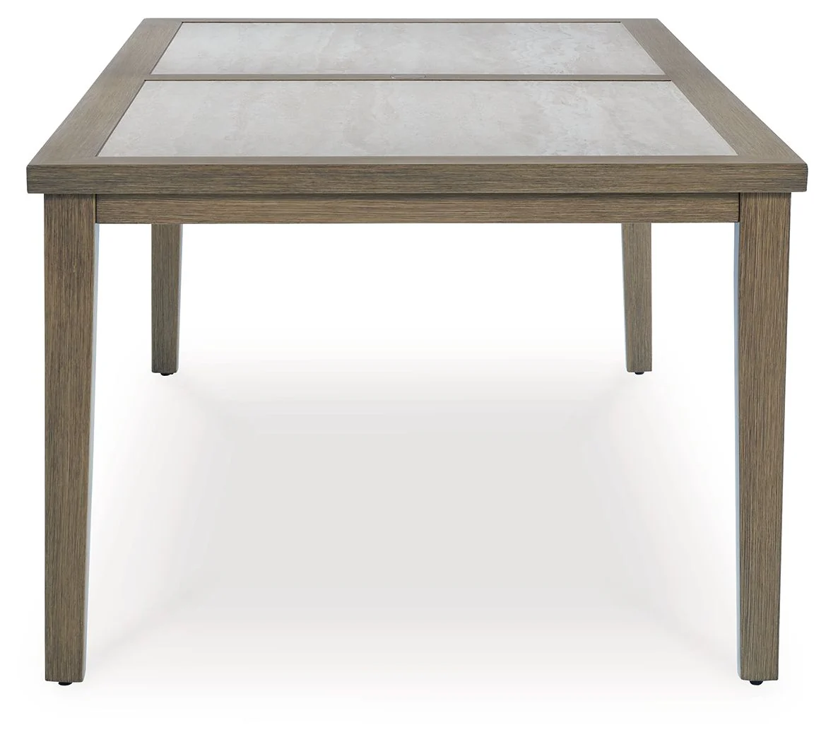 2935-rainier-ranch-rectangle-dining-table-with-umbrella-option-brown-beige-3.webp Rainier Ranch - Rectangle Dining Table With Umbrella Option - Brown / Beige