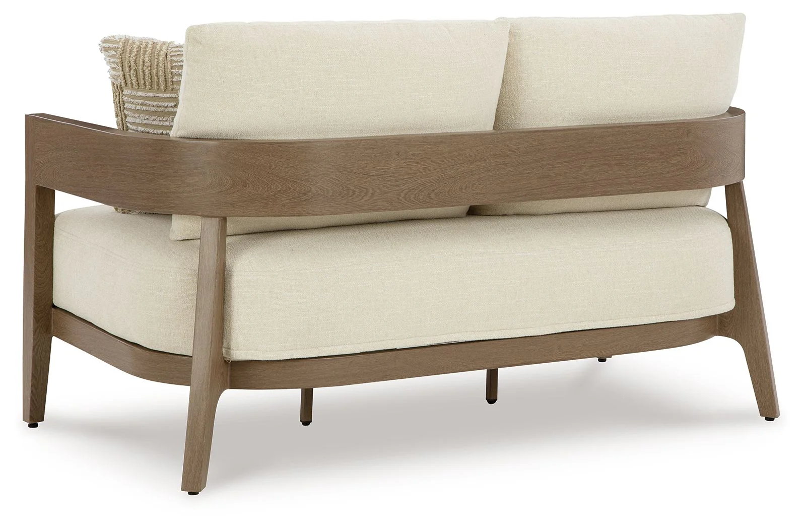 Serene Bay - Loveseat With Cushion - Dark Brown / White